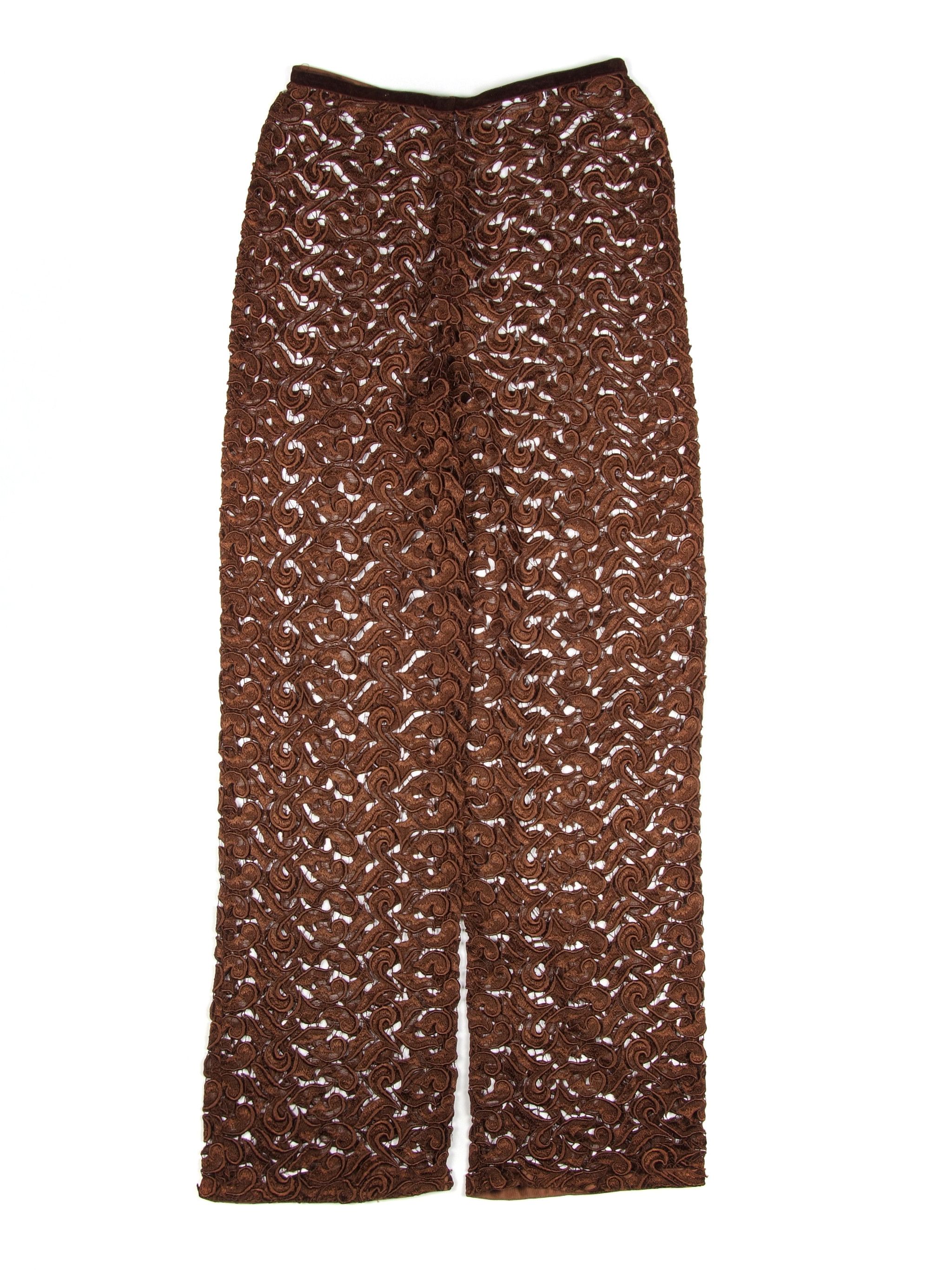 Other Victor Alfaro Vintage Lace Macrame See Through Pants Size 30" / US 8 / IT 44 - 6 Thumbnail