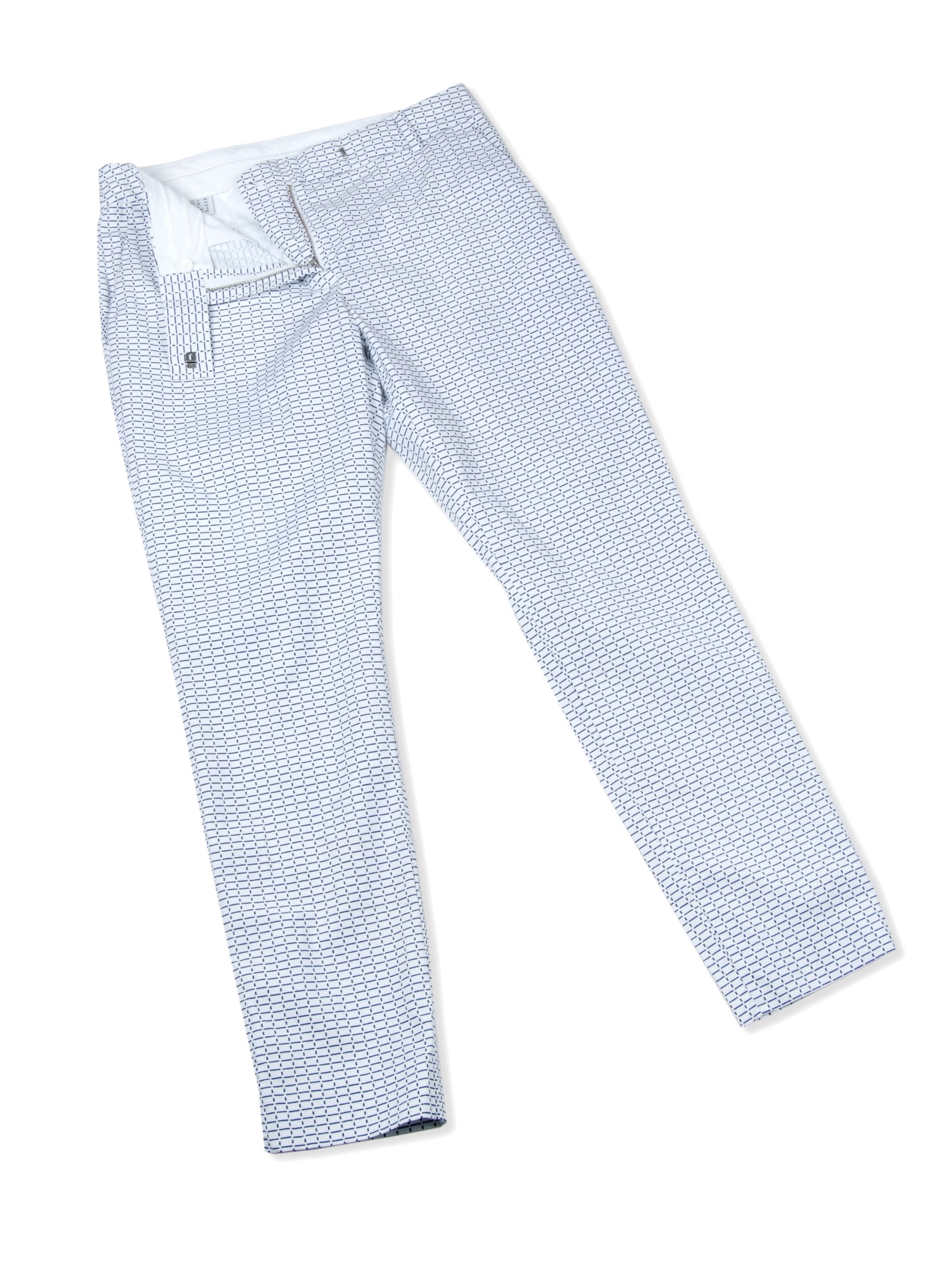 Lacoste Lacoste Cotton Chino Microprint Cropped Trousers Size 26" / US 2 / IT 38 - 2 Thumbnail
