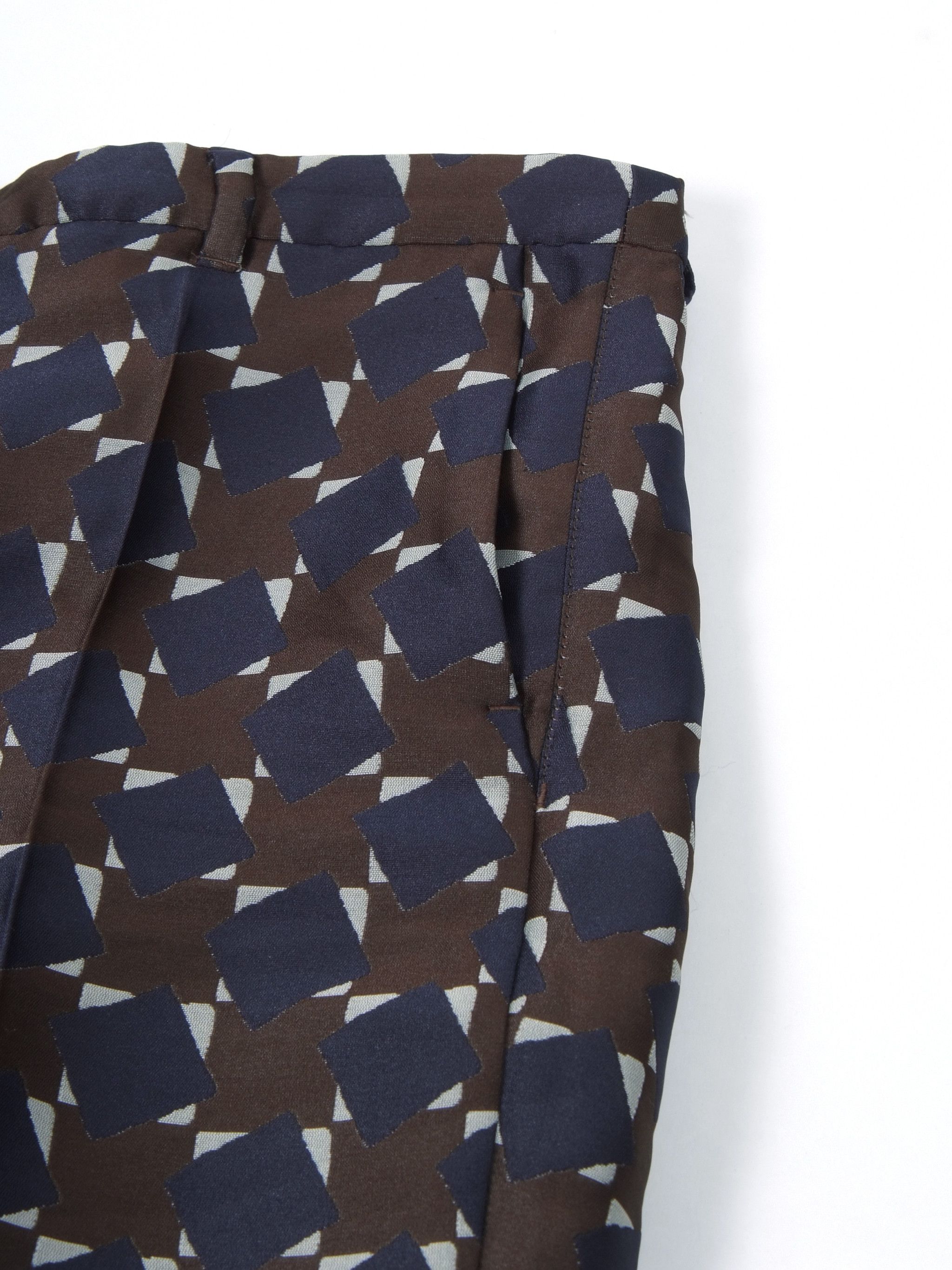 Max Mara Max Mara Cropped Textured Patterned Slim Trousers Size 27" / US 4 / IT 40 - 3 Thumbnail