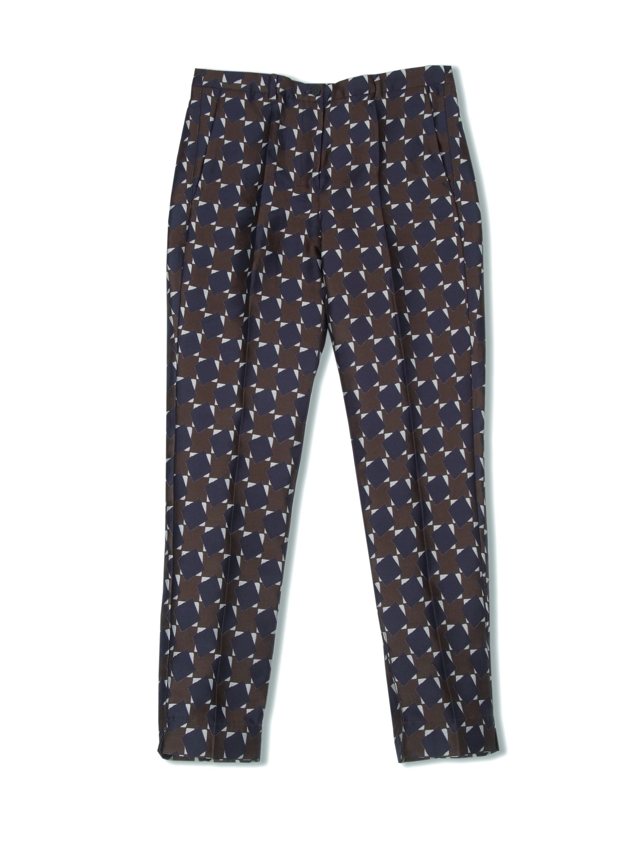 Max Mara Max Mara Cropped Textured Patterned Slim Trousers Size 27" / US 4 / IT 40 - 1 Thumbnail