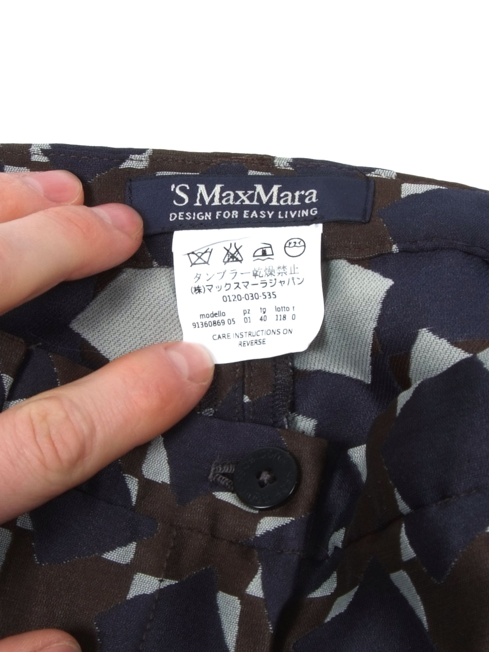 Max Mara Max Mara Cropped Textured Patterned Slim Trousers Size 27" / US 4 / IT 40 - 5 Thumbnail