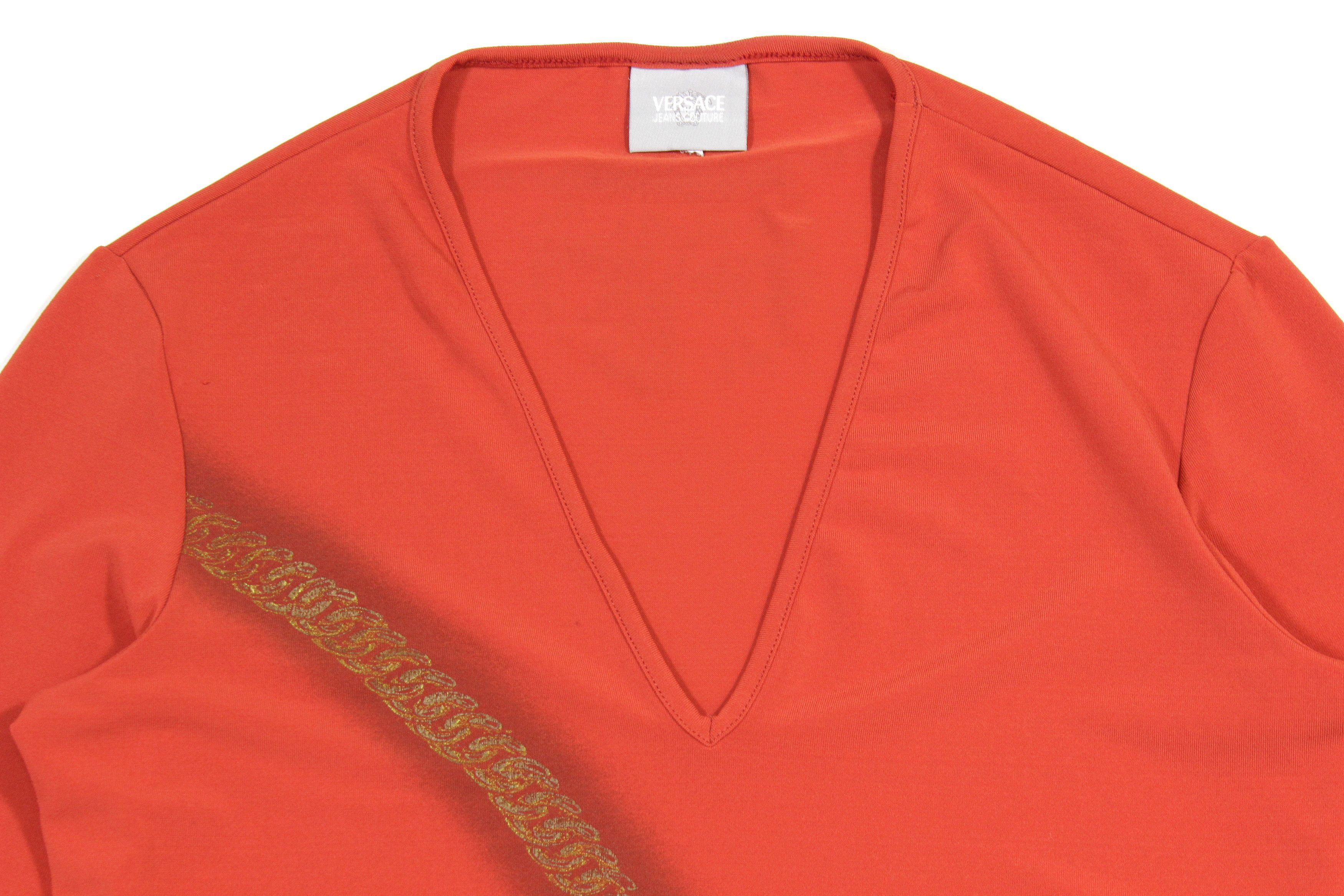 Versace Chain Medusa Stretch Longsleeve 90S Vintage Size L / US 10 / IT 46 - 5 Thumbnail