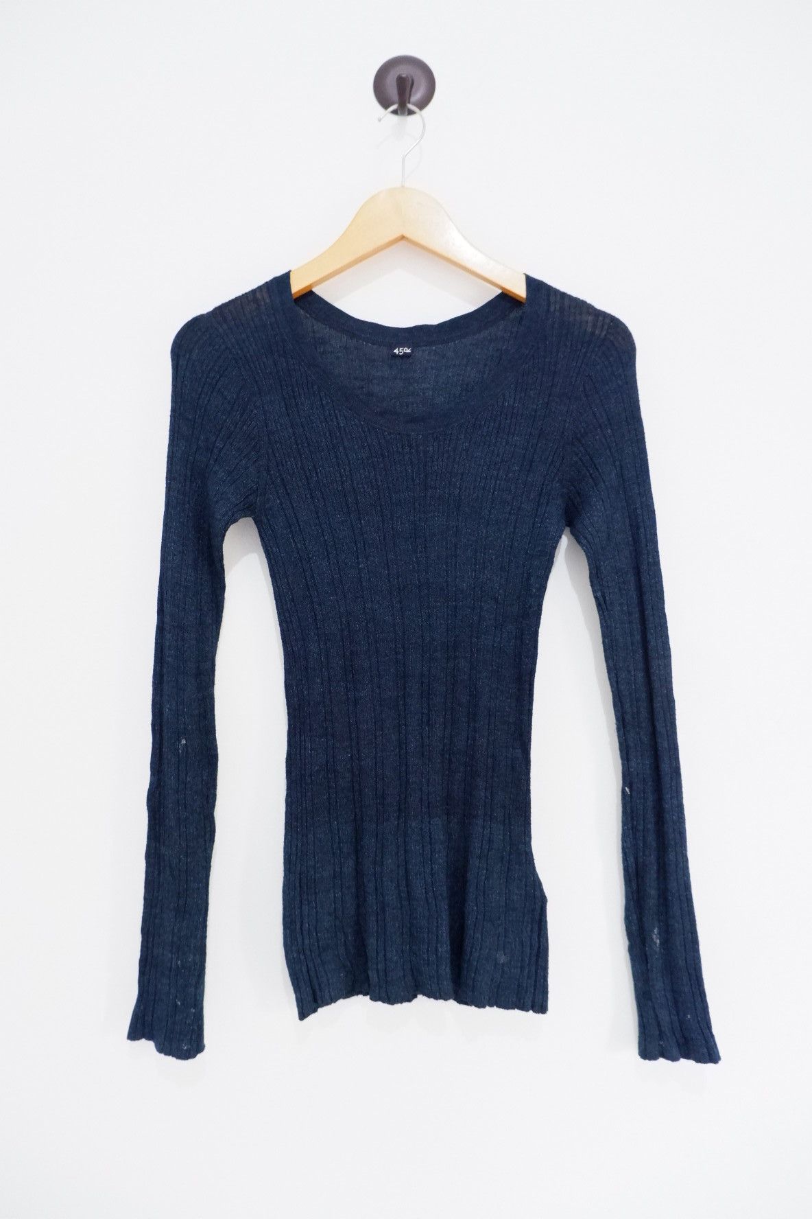 image of Vintage 45Rpm Knitwear Womens Top Indigo Color (Size Medium)