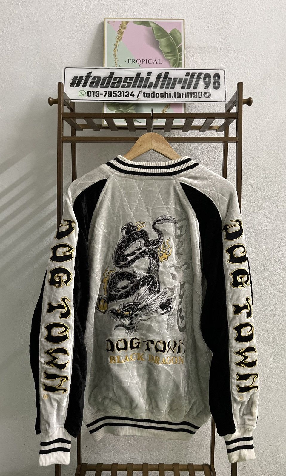 dog town BLACK DRAGON スカジャン X-LARGE RARE Vintage 90s Dog Town Black Dragon Sukajan Jacket Dog