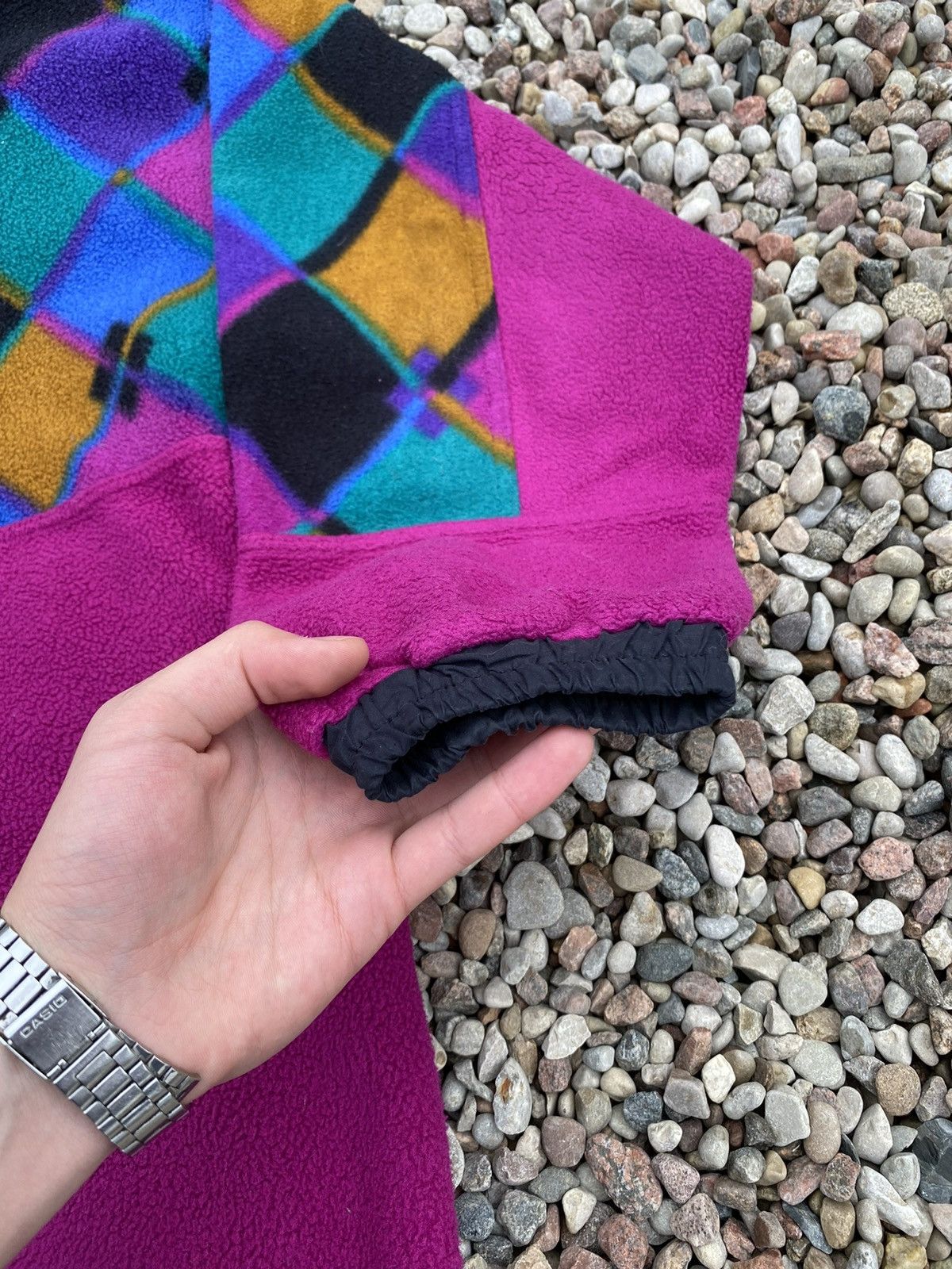 Vintage 80 - 90's TENSON Fleece Print Abstract Jacket Size US L / EU 52-54 / 3 - 4 Thumbnail