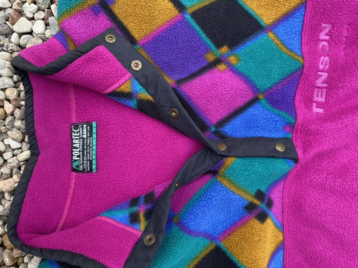 Vintage 80 - 90's TENSON Fleece Print Abstract Jacket Size US L / EU 52-54 / 3 - 5 Thumbnail