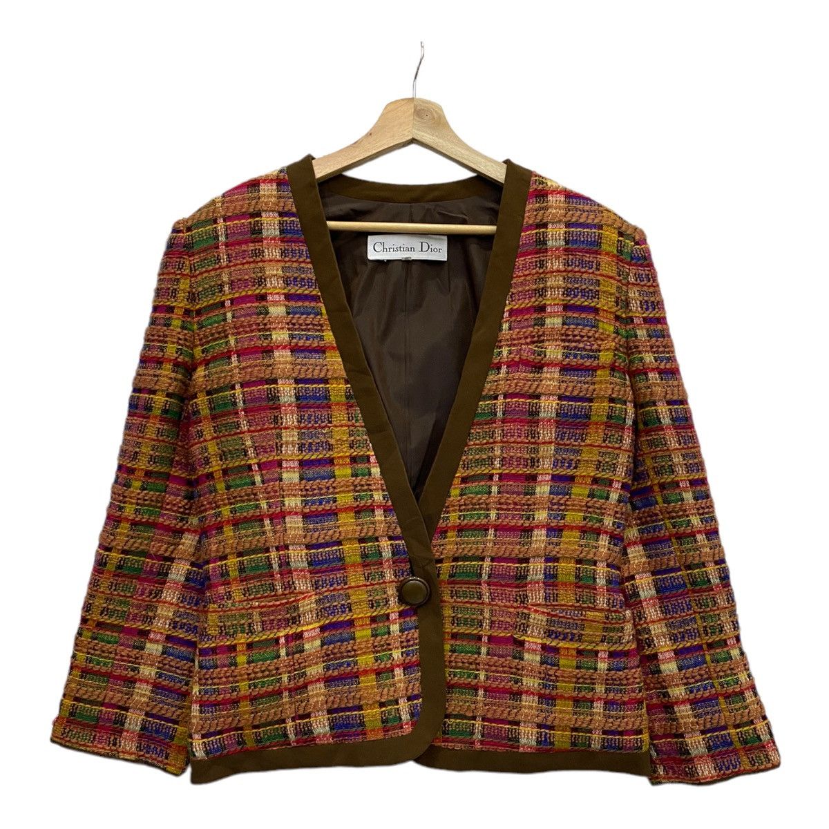 Christian Dior Monsieur × Dior 🔥CHRISTIAN DIOR MULTICOLOUR WOOL KNIT CROCHET CARDIGAN Size S / US 4 / IT 40 - 1 Thumbnail