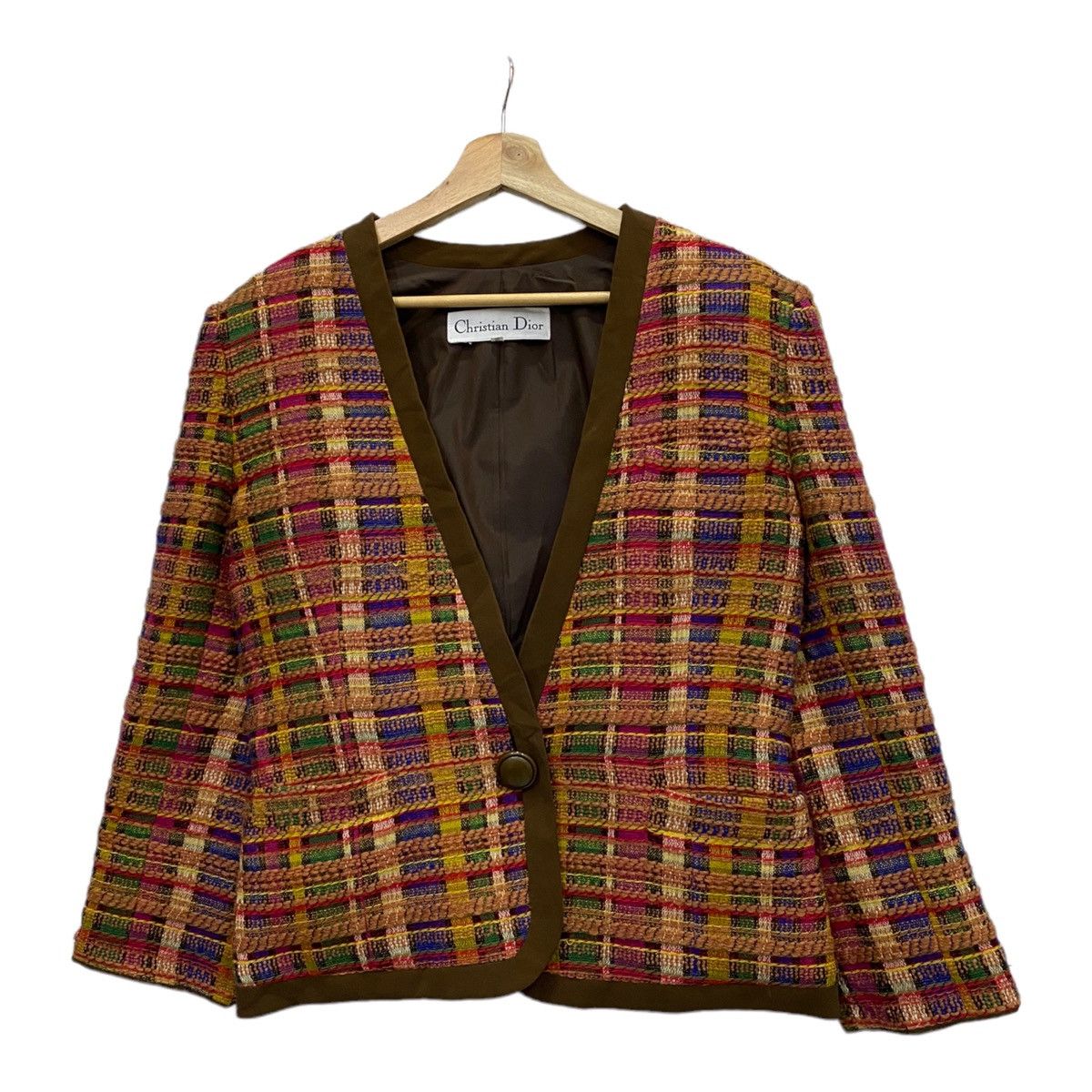 Christian Dior Monsieur × Dior 🔥CHRISTIAN DIOR MULTICOLOUR WOOL KNIT CROCHET CARDIGAN Size S / US 4 / IT 40 - 4 Thumbnail