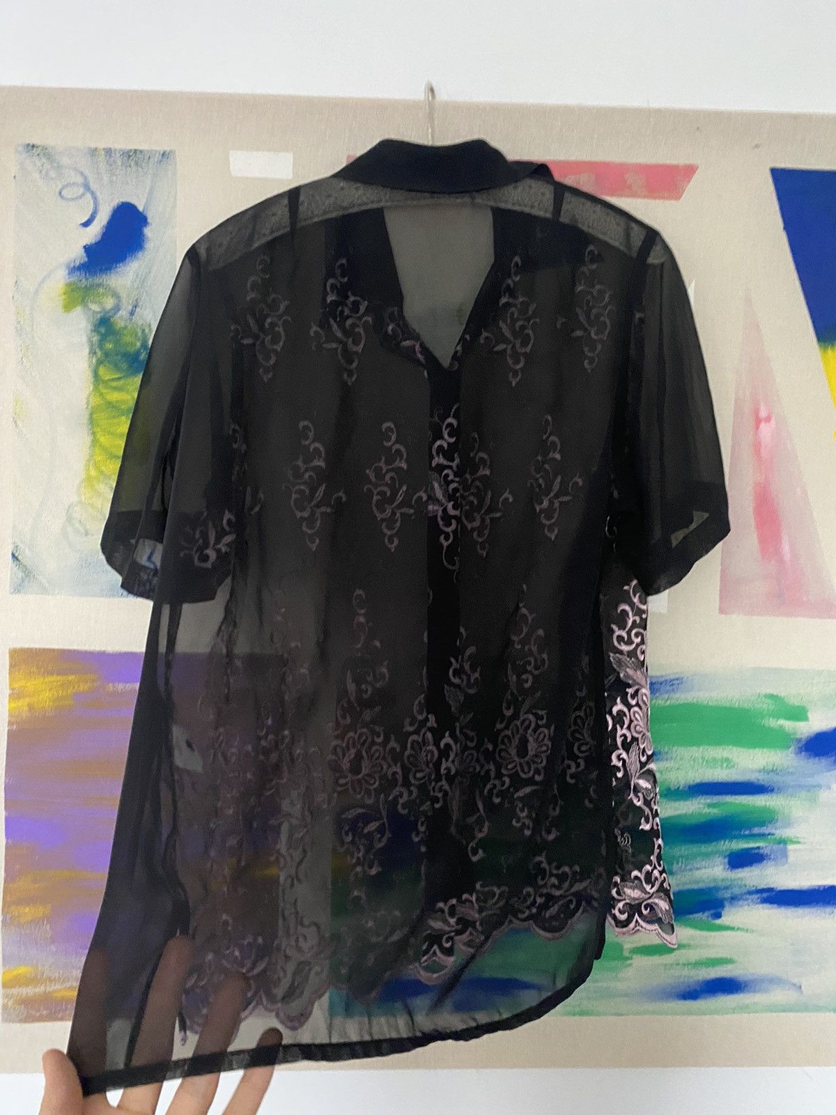 Japanese Brand × Vintage Vintage Japan Style Transparent Shirt Sex Grail Vintage 90s Size US L / EU 52-54 / 3 - 6 Thumbnail