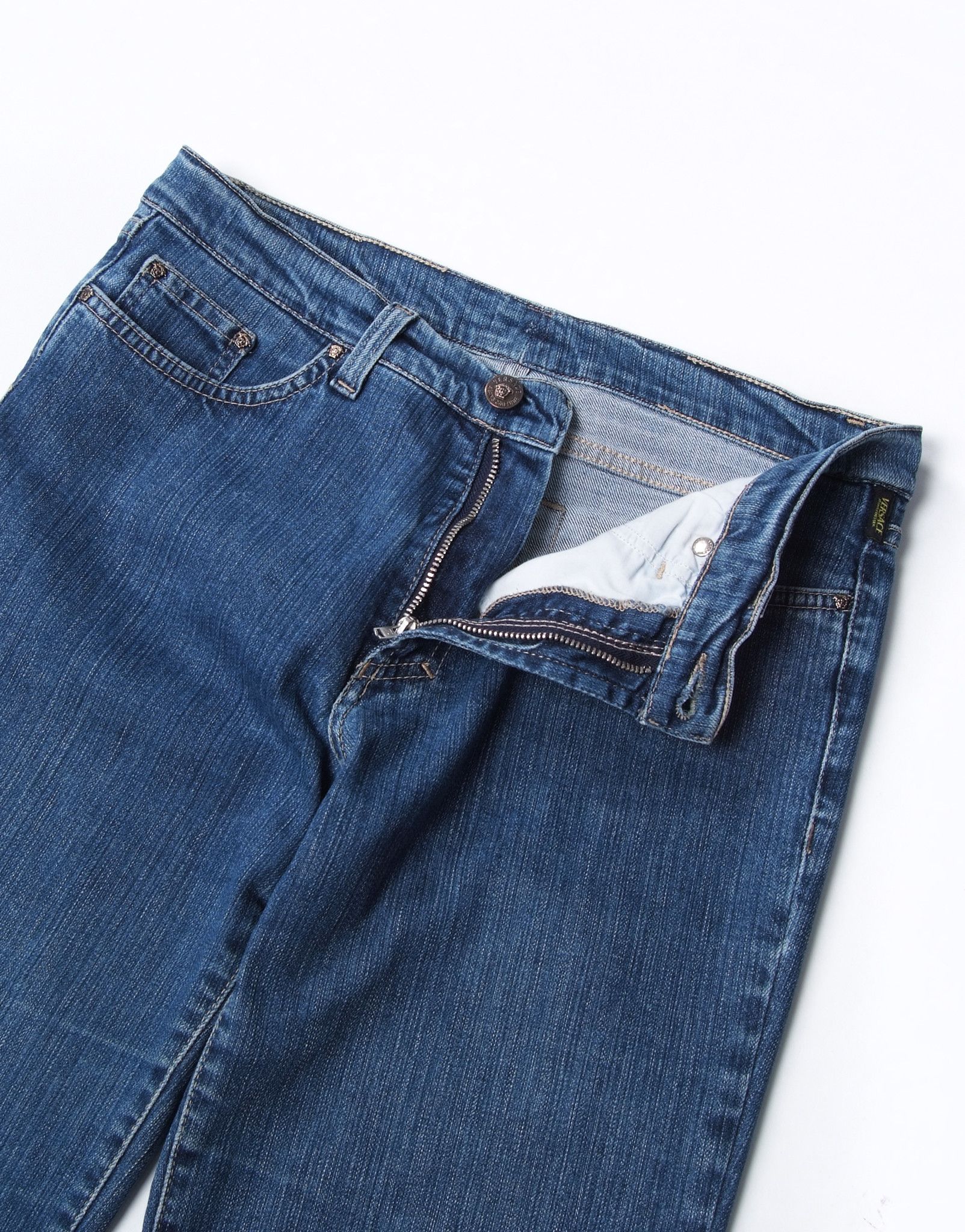 Versace × Versace Jeans Couture × Vintage Vintage Versace Blue Straight Classic Denim Jeans Size 28" / US 6 / IT 42 - 3 Thumbnail