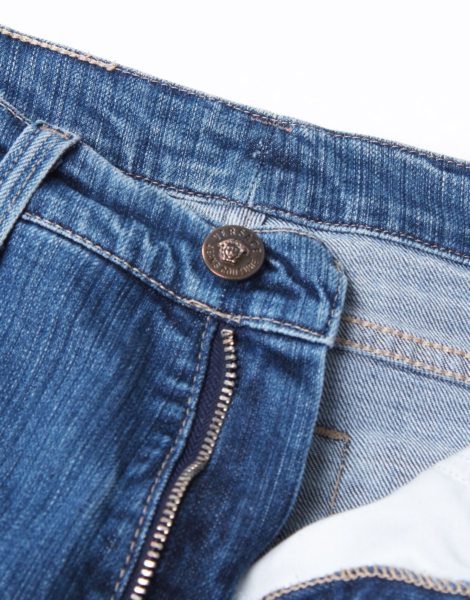 Versace × Versace Jeans Couture × Vintage Vintage Versace Blue Straight Classic Denim Jeans Size 28" / US 6 / IT 42 - 7 Thumbnail