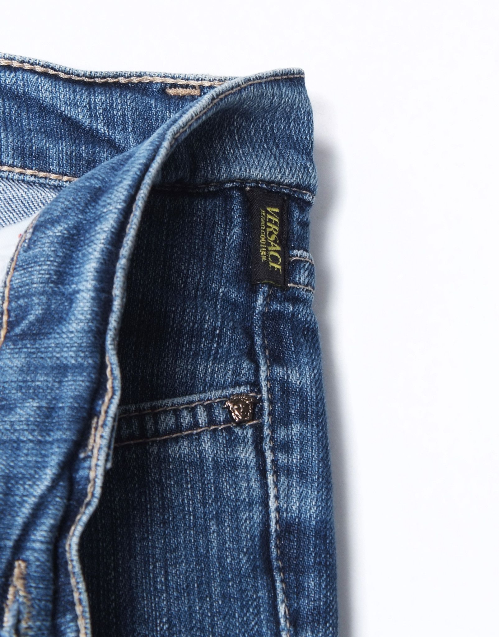 Versace × Versace Jeans Couture × Vintage Vintage Versace Blue Straight Classic Denim Jeans Size 28" / US 6 / IT 42 - 8 Thumbnail