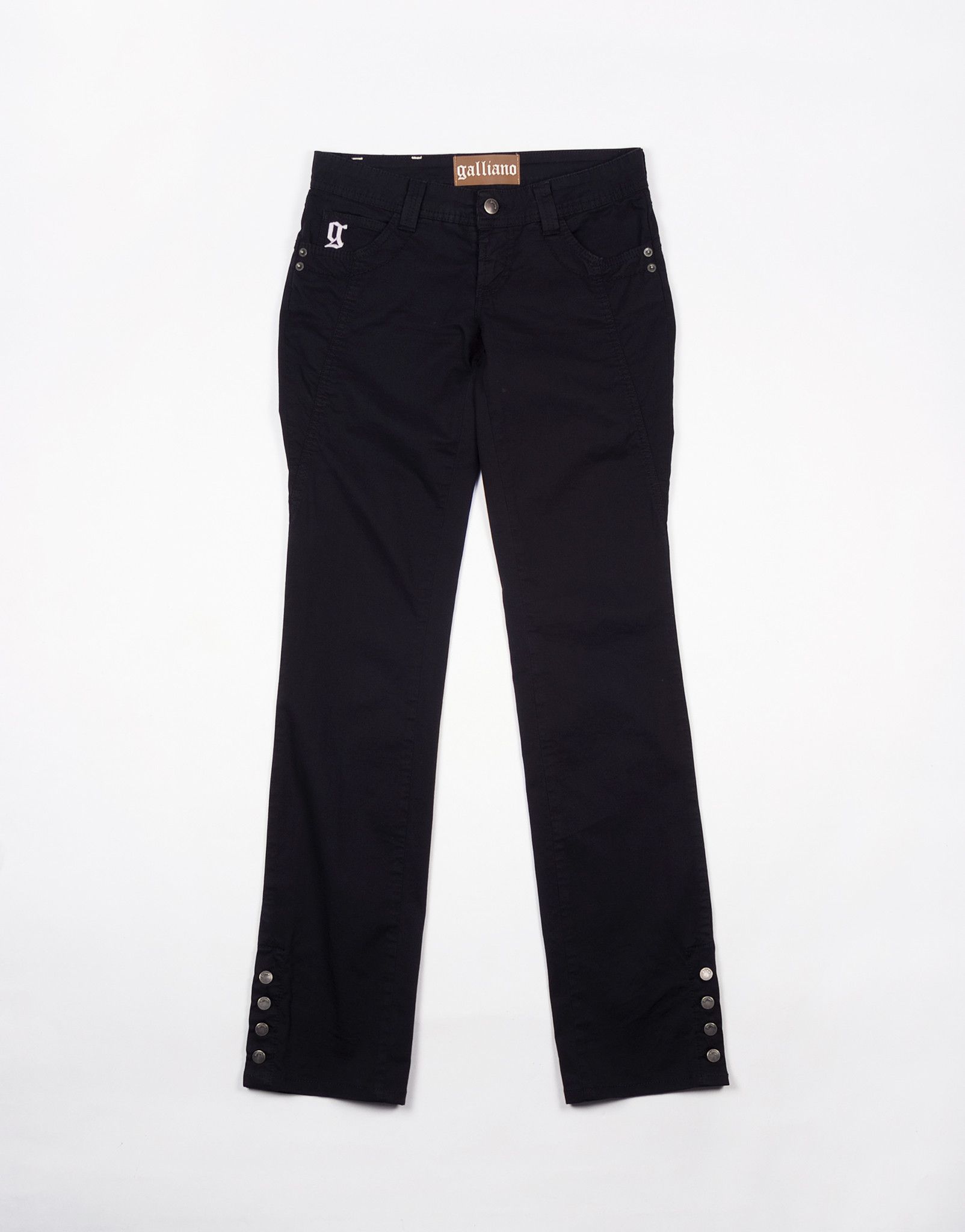 John Galliano × Vintage Vintage y2k John Galliano Low Rise Black Pants Size 27" / US 4 / IT 40 - 1 Thumbnail