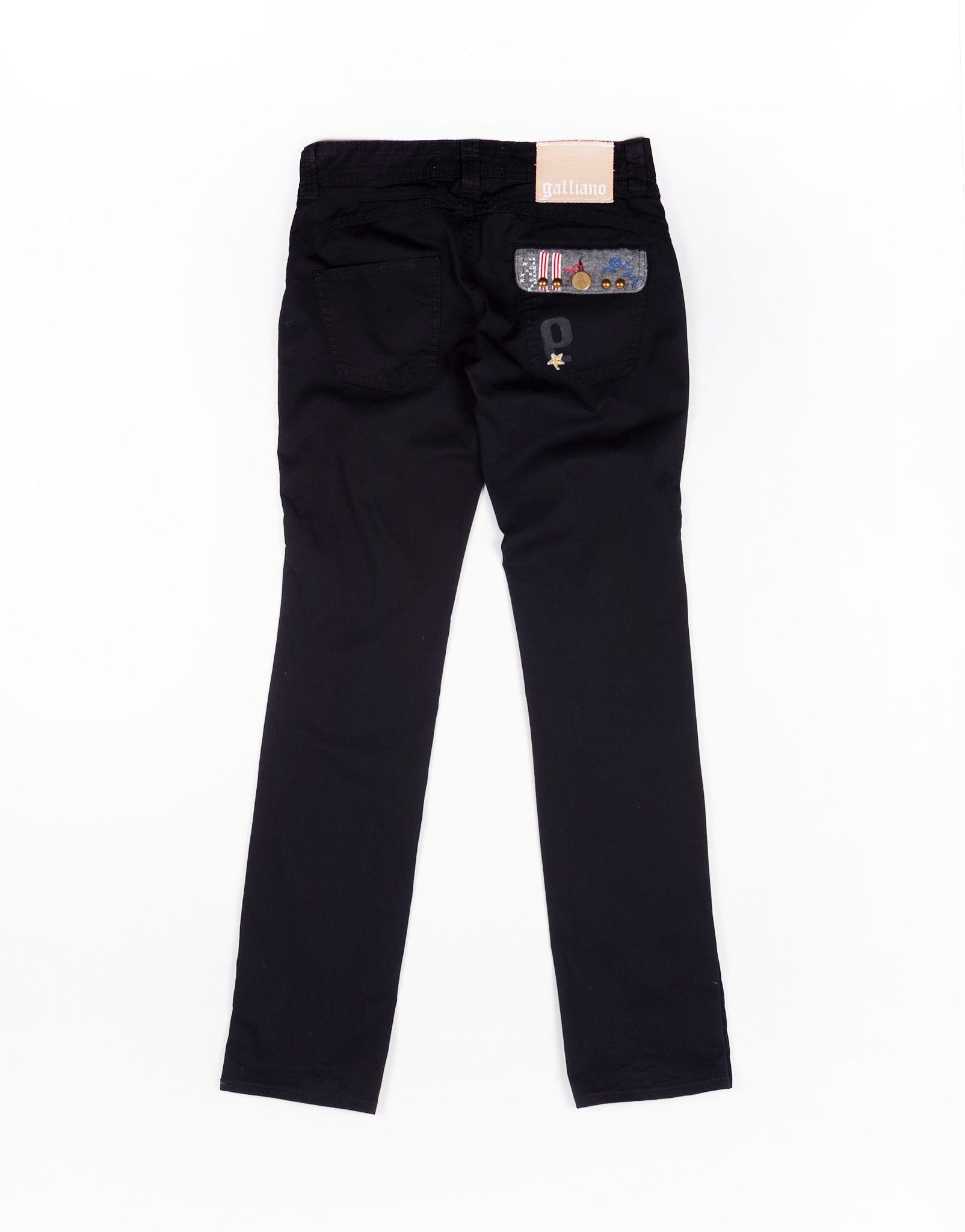 John Galliano × Vintage Vintage y2k John Galliano Low Rise Black Pants Size 27" / US 4 / IT 40 - 2 Thumbnail