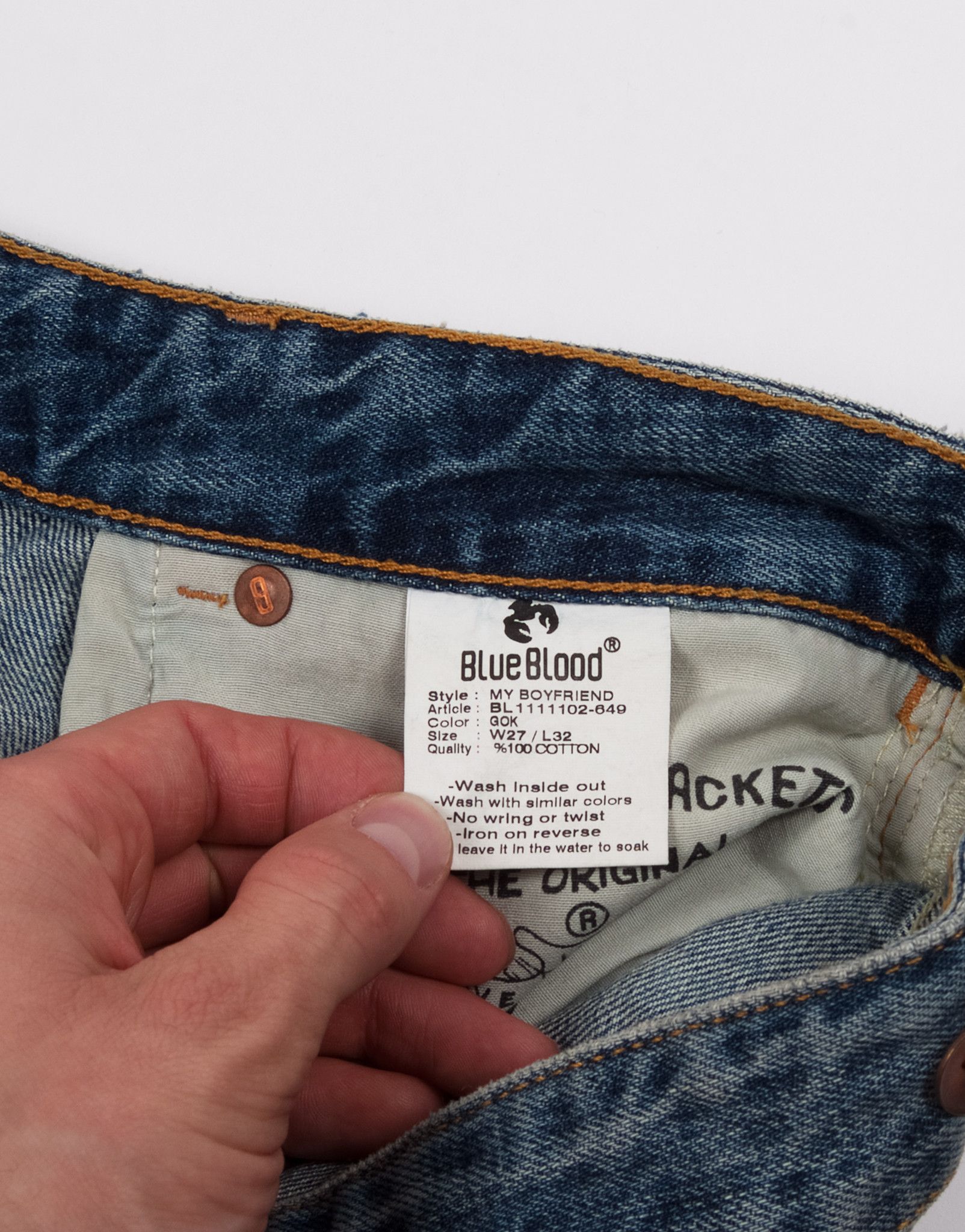 Blue Blood × Japanese Brand Blue Blood Distressed Selvedge Jeans Size 30" / US 8 / IT 44 - 10 Thumbnail