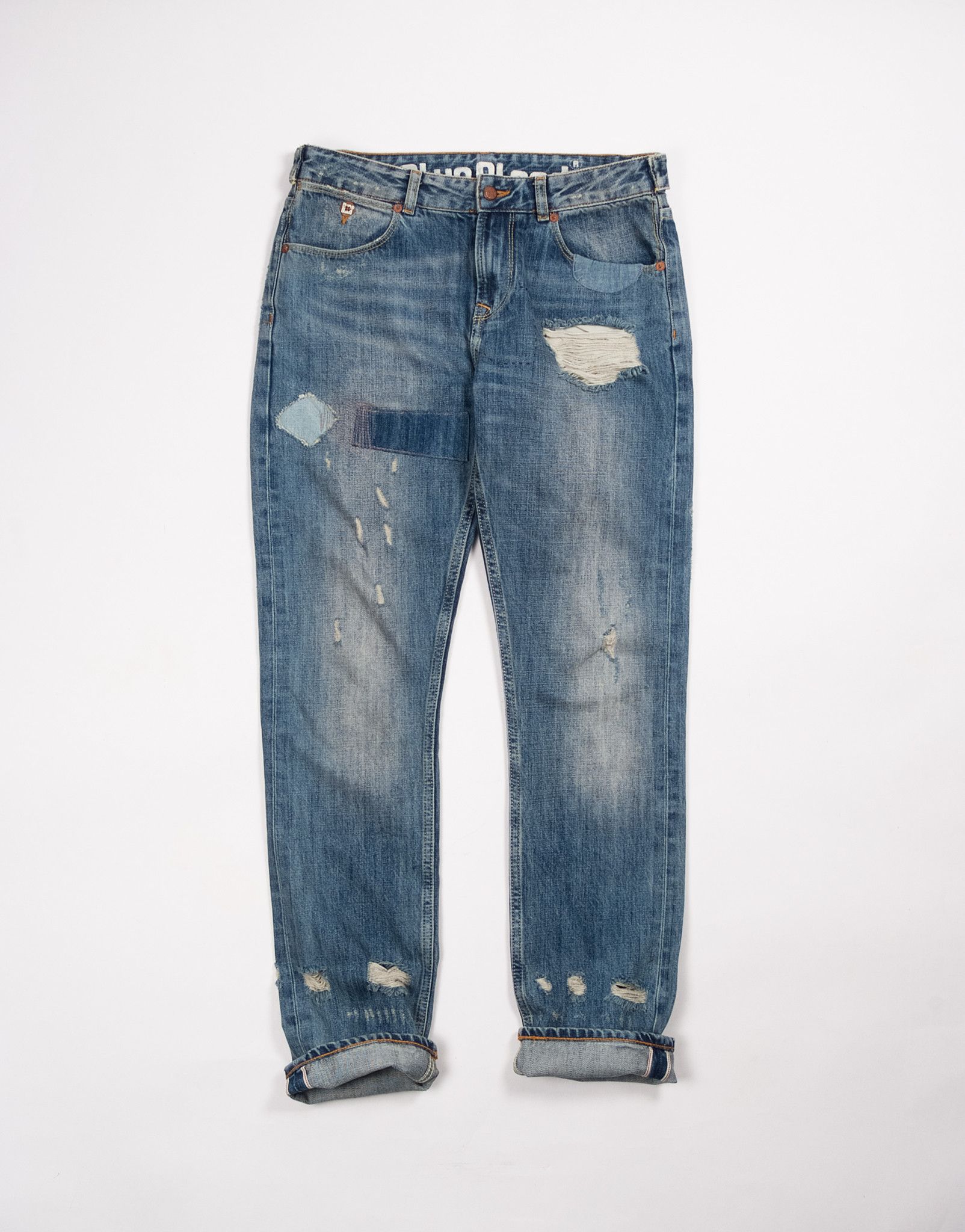 Blue Blood × Japanese Brand Blue Blood Distressed Selvedge Jeans Size 30" / US 8 / IT 44 - 2 Thumbnail