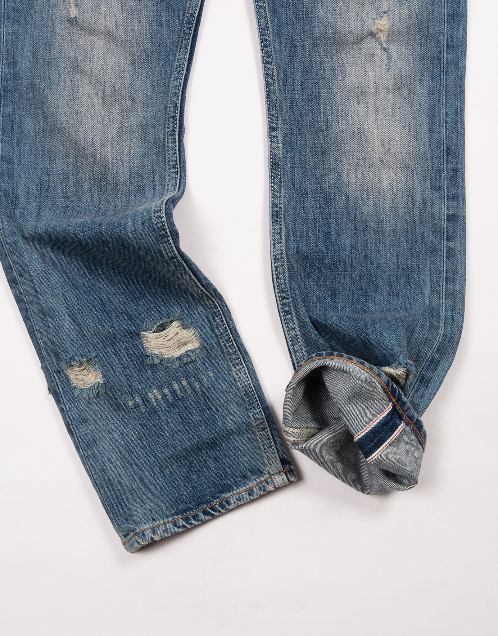 Blue Blood × Japanese Brand Blue Blood Distressed Selvedge Jeans Size 30" / US 8 / IT 44 - 4 Thumbnail