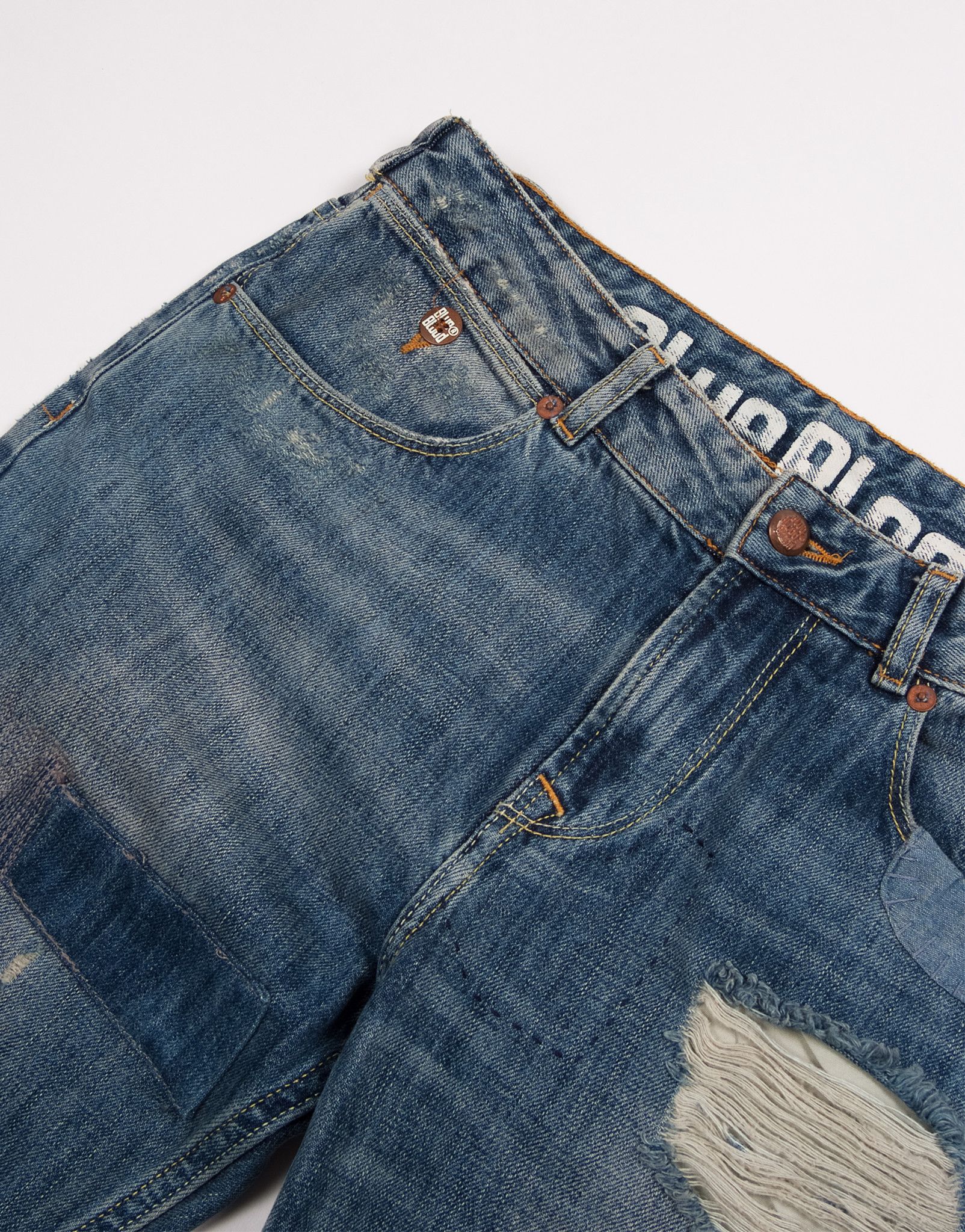 Blue Blood × Japanese Brand Blue Blood Distressed Selvedge Jeans Size 30" / US 8 / IT 44 - 7 Thumbnail
