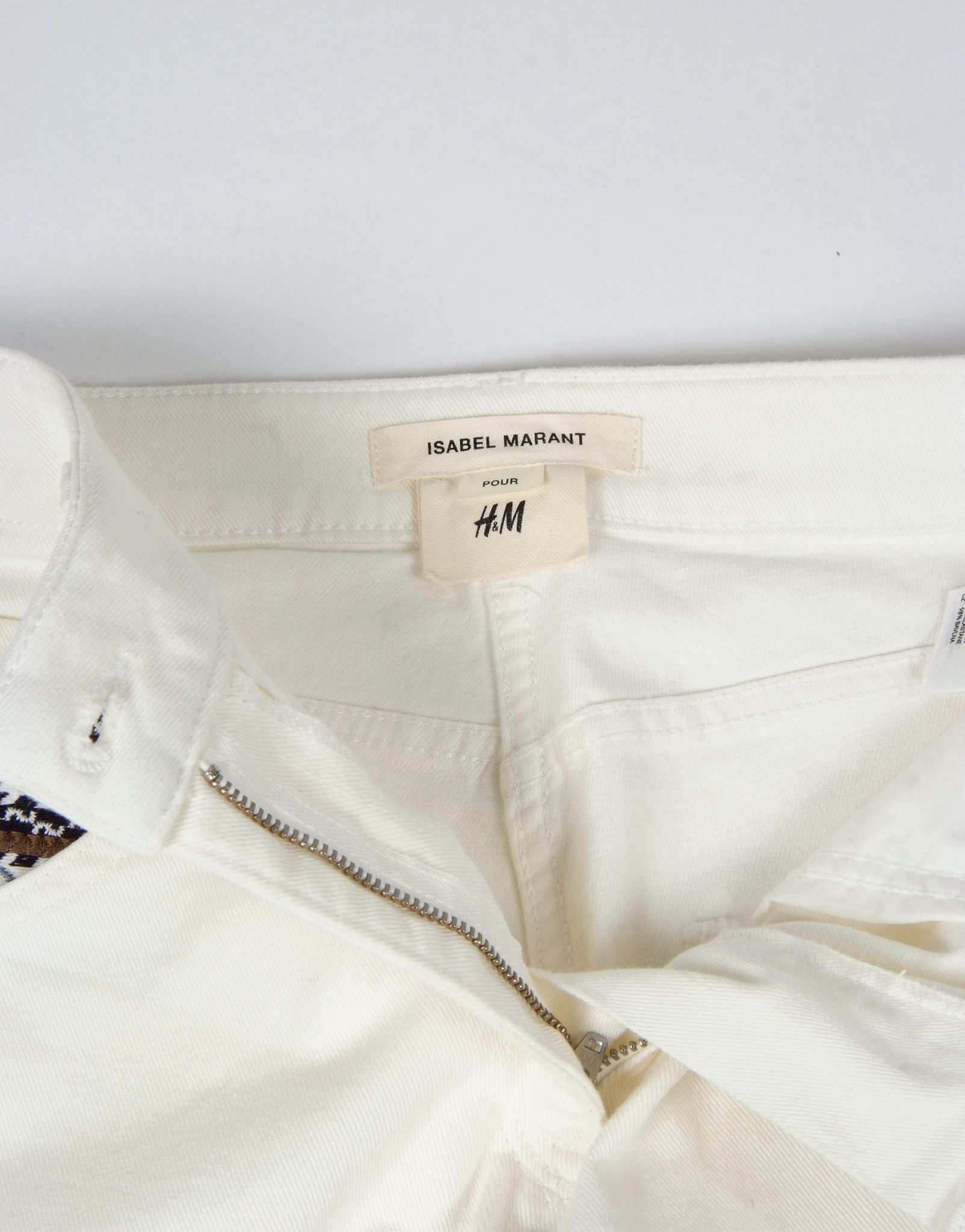 H&M × Isabel Marant Isabel Marant x H&M White Denim Embroidered Jeans Size 27" / US 4 / IT 40 - 7 Thumbnail