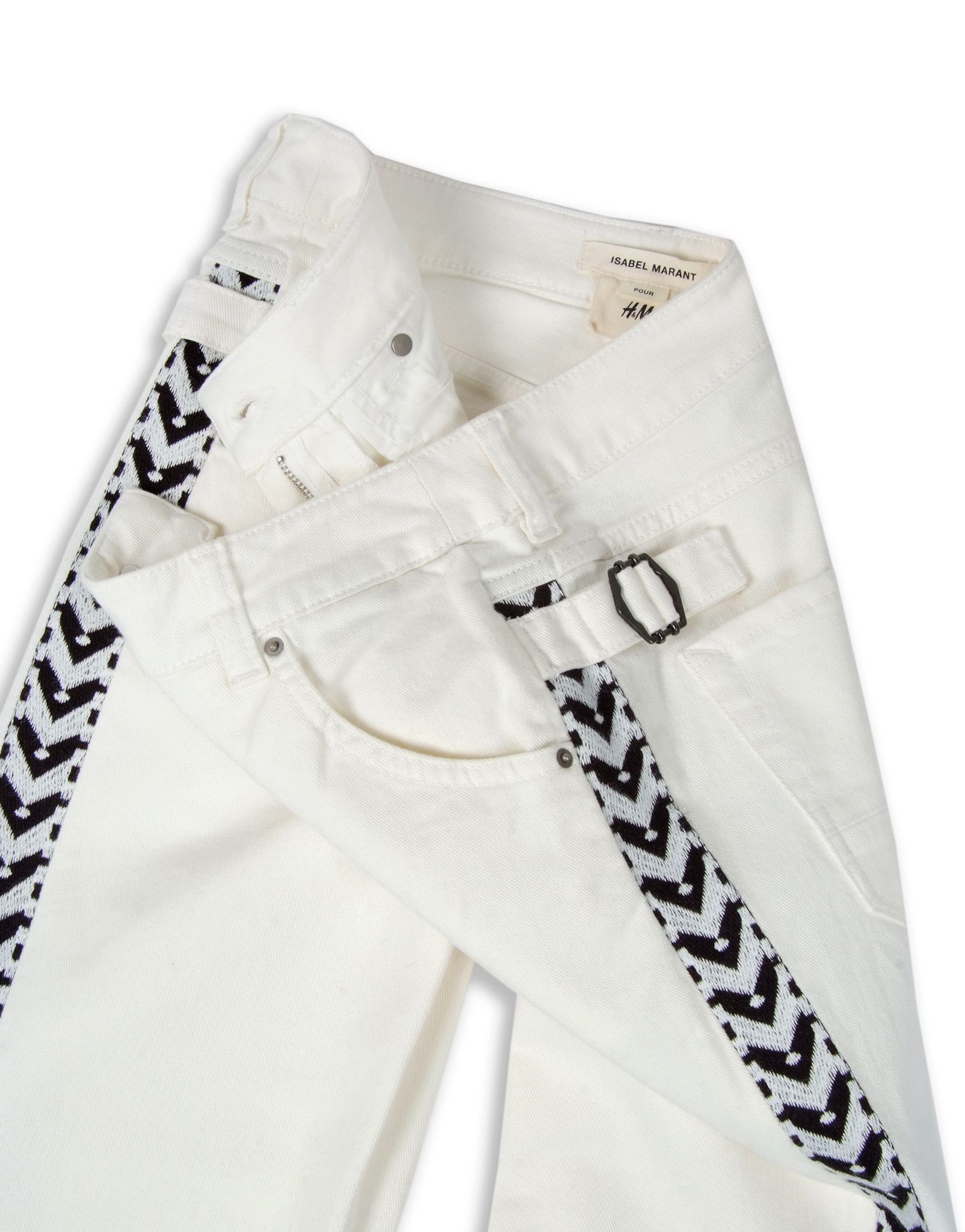 H&M × Isabel Marant Isabel Marant x H&M White Denim Embroidered Jeans Size 27" / US 4 / IT 40 - 5 Thumbnail