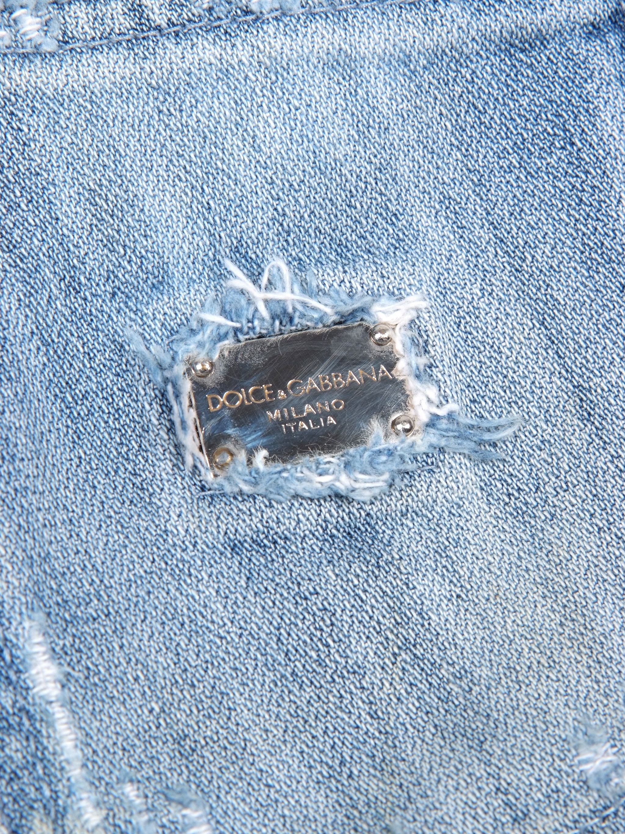 Dolce & Gabbana Dolce & Gabbana Blue Distressed Denim Jeans Size 27" / US 4 / IT 40 - 4 Thumbnail