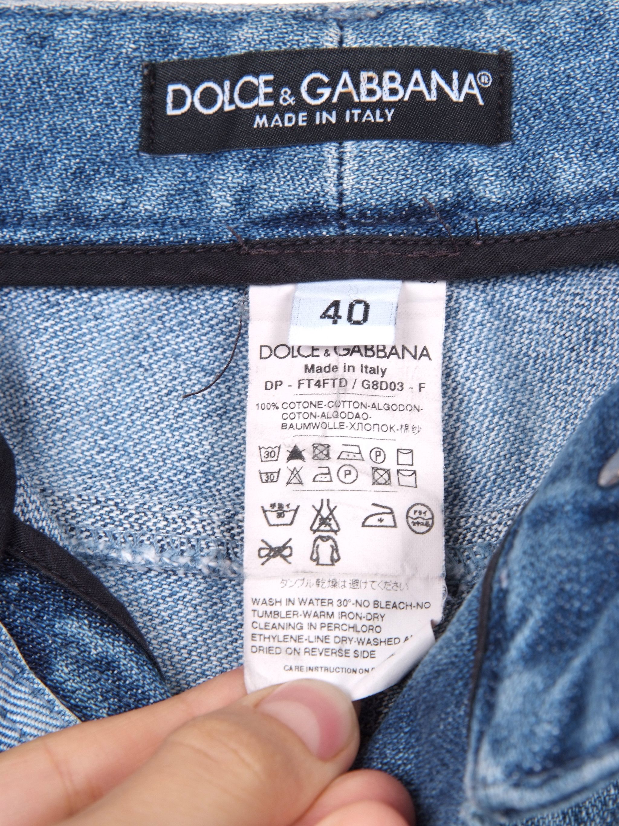 Dolce & Gabbana Dolce & Gabbana Blue Distressed Denim Jeans Size 27" / US 4 / IT 40 - 3 Thumbnail