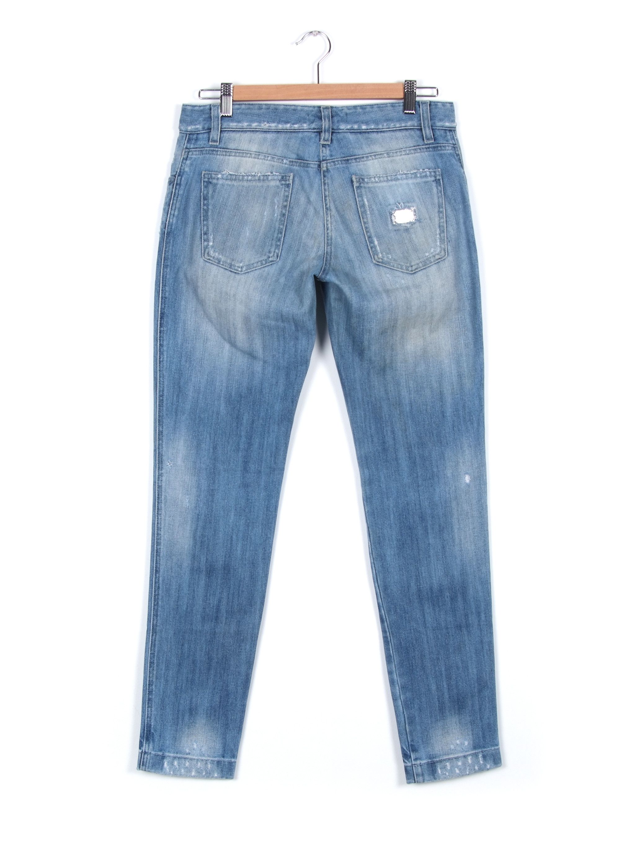 Dolce & Gabbana Dolce & Gabbana Blue Distressed Denim Jeans Size 27" / US 4 / IT 40 - 2 Thumbnail