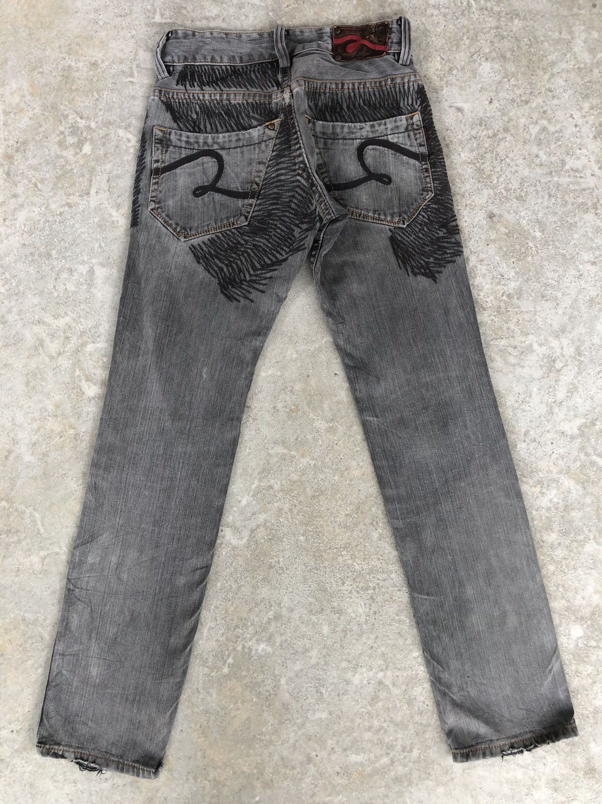 Japanese Brand 291295 HOMME Embroidered Jeans Size US 29 - 2 Thumbnail