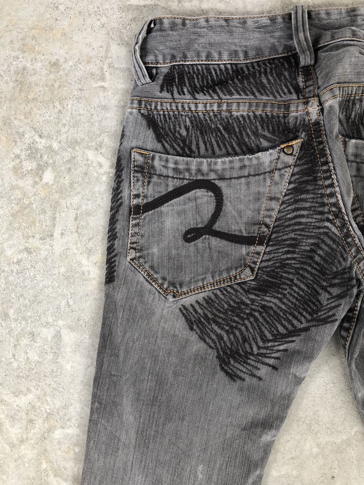 Japanese Brand 291295 HOMME Embroidered Jeans Size US 29 - 11 Thumbnail