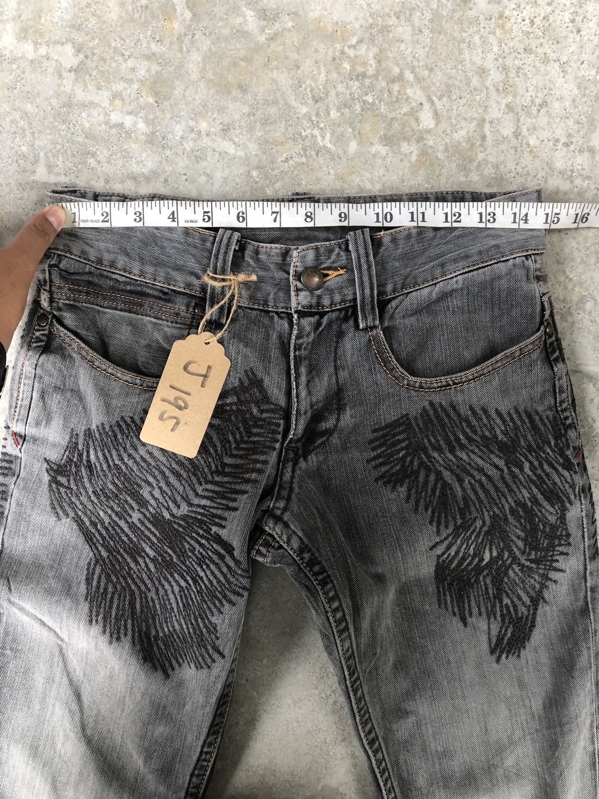 Japanese Brand 291295 HOMME Embroidered Jeans Size US 29 - 13 Thumbnail