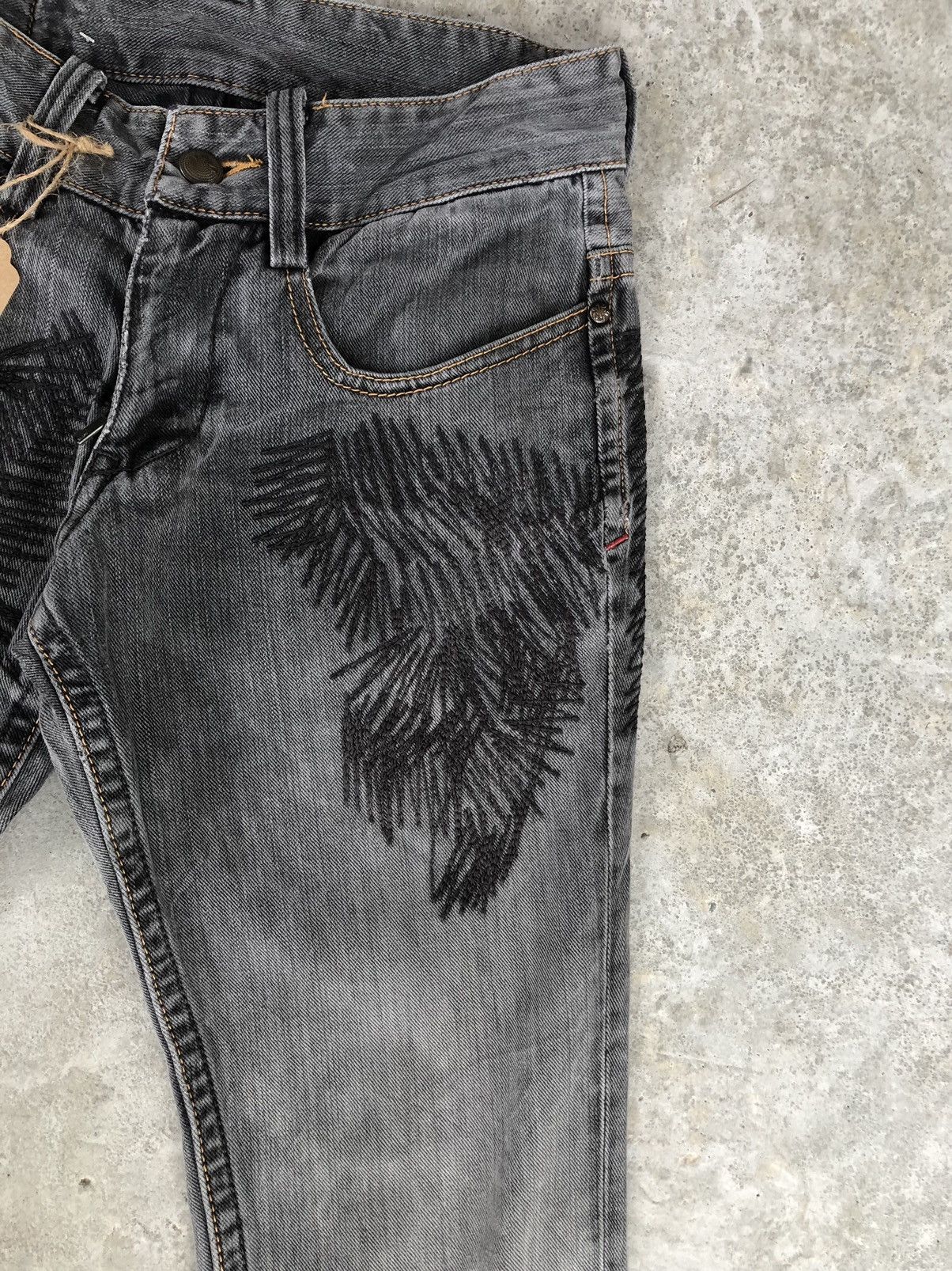 Japanese Brand 291295 HOMME Embroidered Jeans Size US 29 - 6 Thumbnail