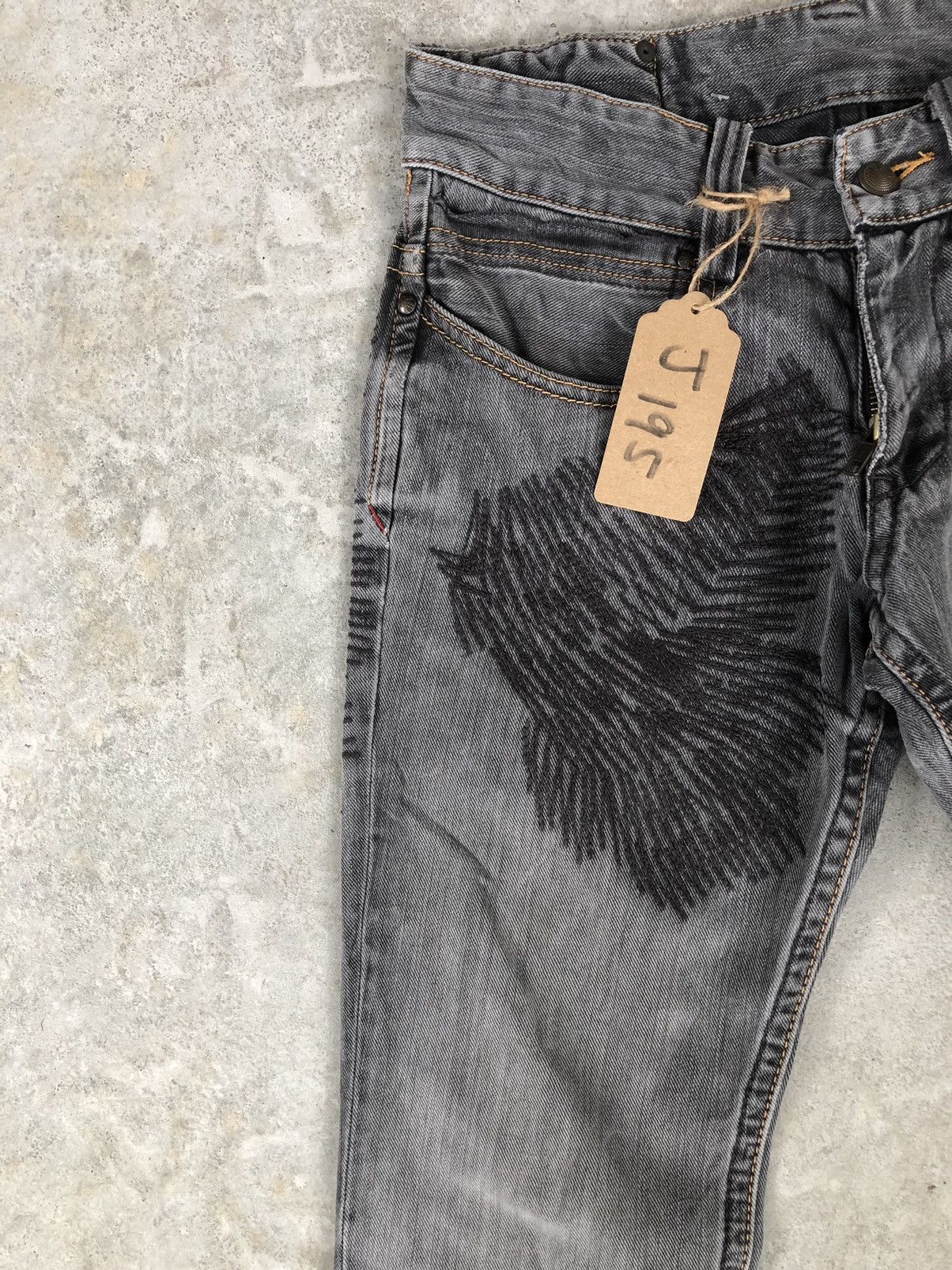 Japanese Brand 291295 HOMME Embroidered Jeans Size US 29 - 5 Thumbnail