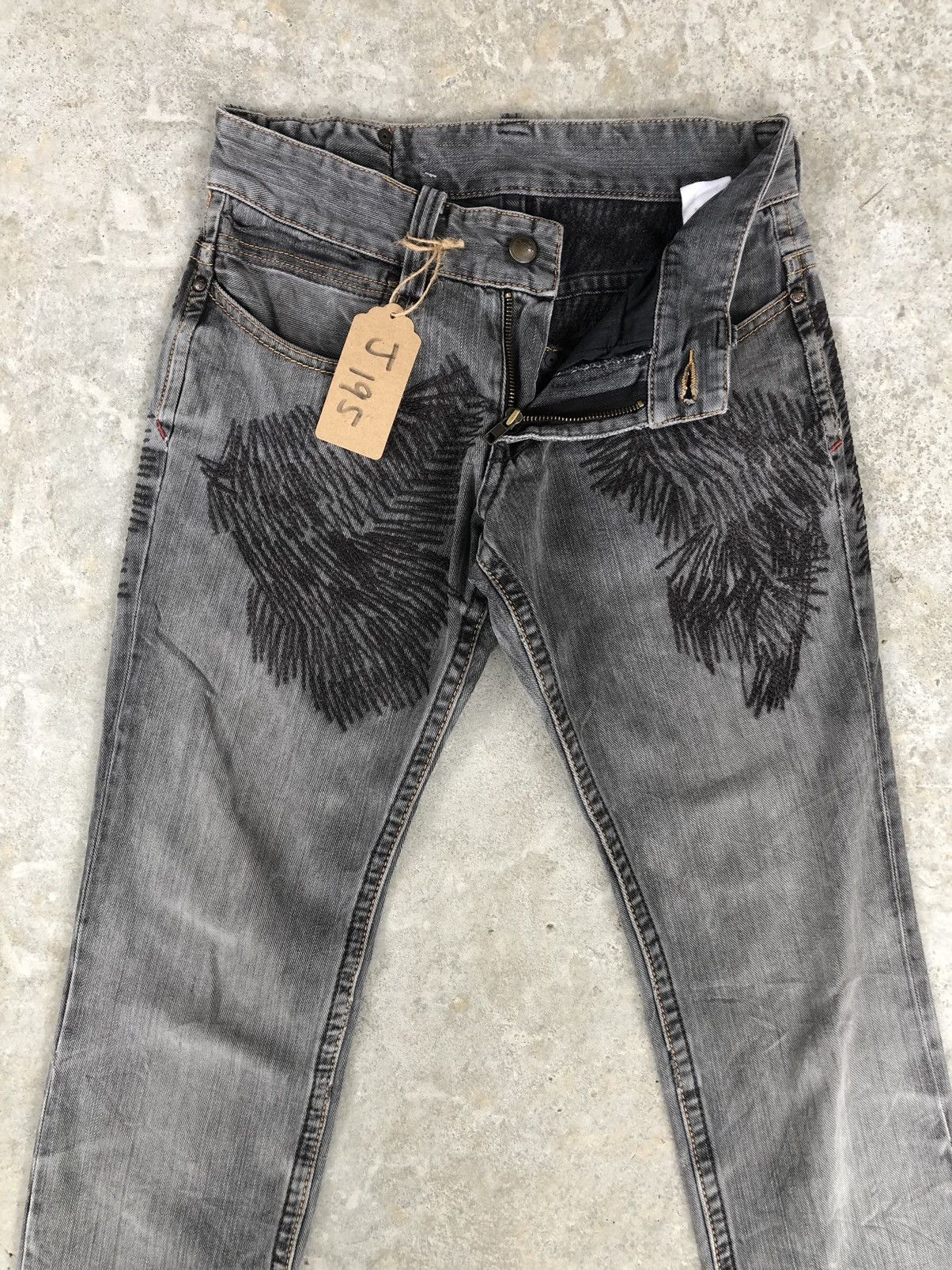 Japanese Brand 291295 HOMME Embroidered Jeans Size US 29 - 7 Thumbnail