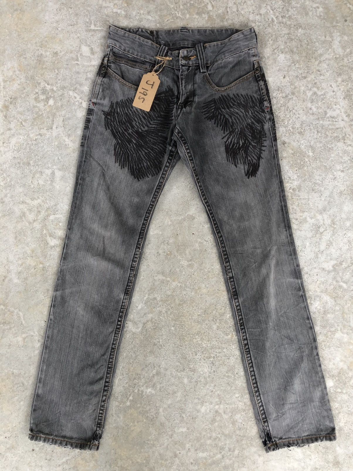 Japanese Brand 291295 HOMME Embroidered Jeans Size US 29 - 1 Thumbnail