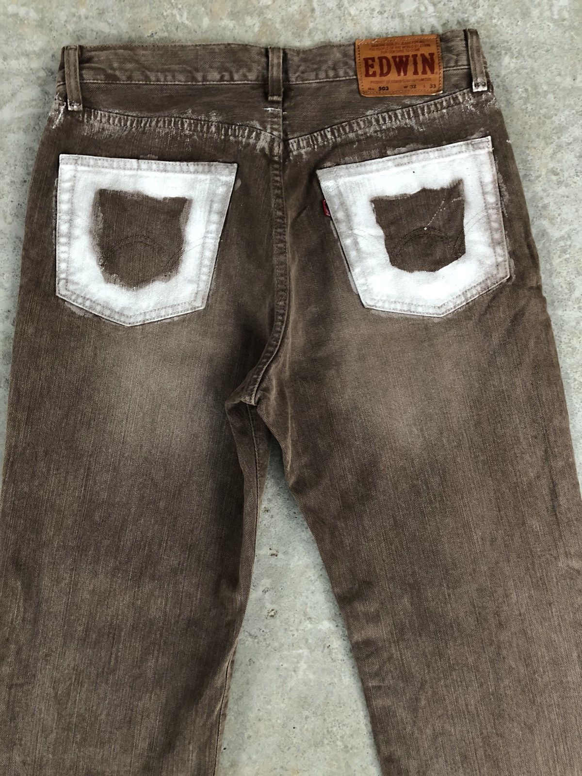 Le Grande Bleu (L.G.B.) Japanese Edwin Painter Jeans Splatter Distressed Jeans Size US 31 - 12 Thumbnail