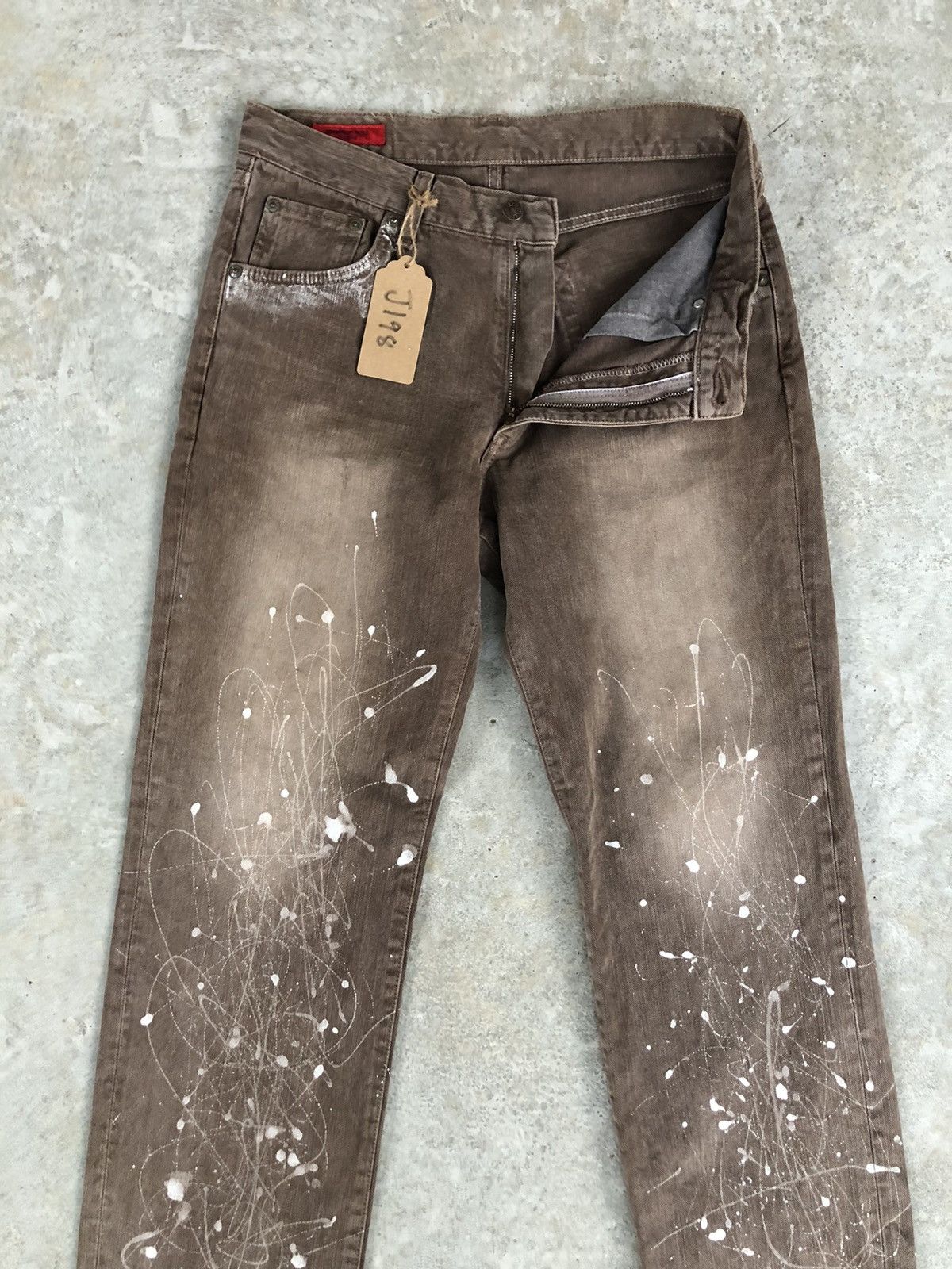 Le Grande Bleu (L.G.B.) Japanese Edwin Painter Jeans Splatter Distressed Jeans Size US 31 - 7 Thumbnail