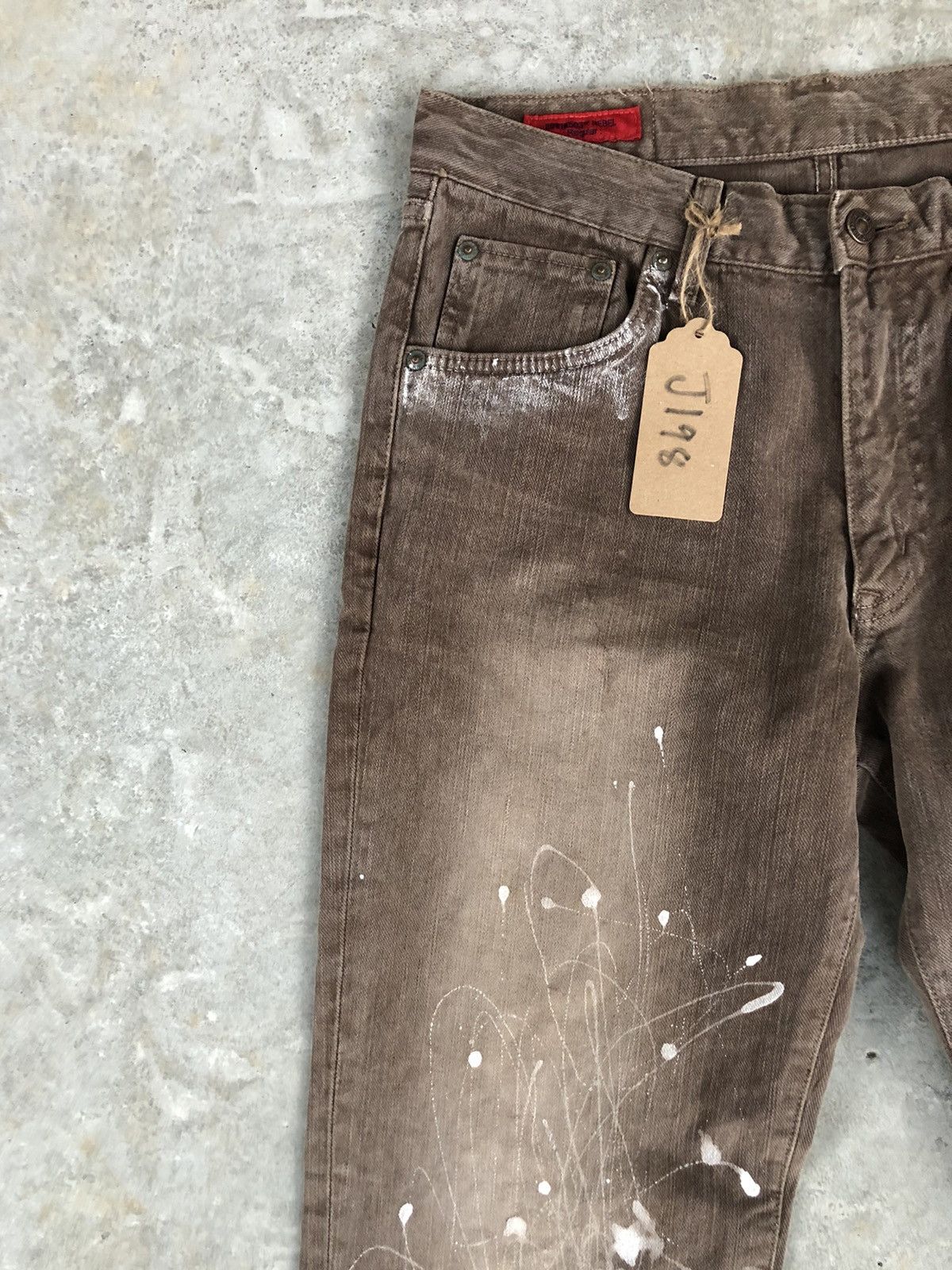 Le Grande Bleu (L.G.B.) Japanese Edwin Painter Jeans Splatter Distressed Jeans Size US 31 - 5 Thumbnail