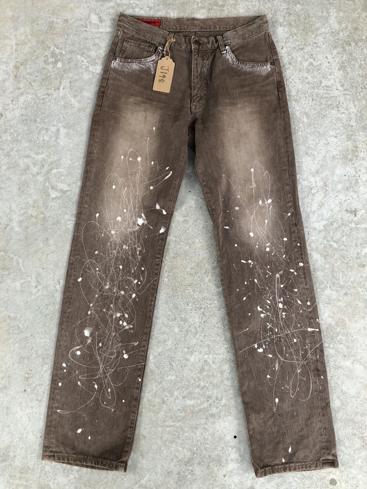Le Grande Bleu (L.G.B.) Japanese Edwin Painter Jeans Splatter Distressed Jeans Size US 31 - 1 Thumbnail