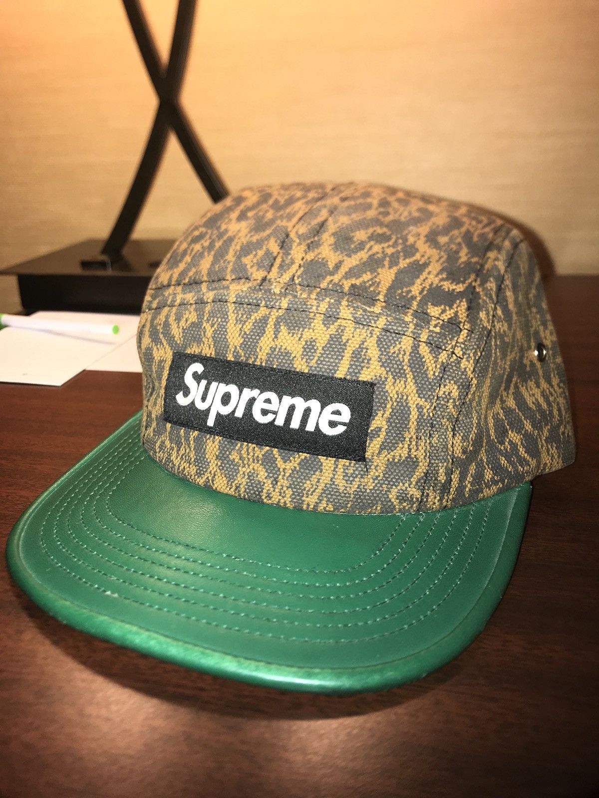 Supreme Supreme Leopard Leather Visor Camp Cap | Grailed