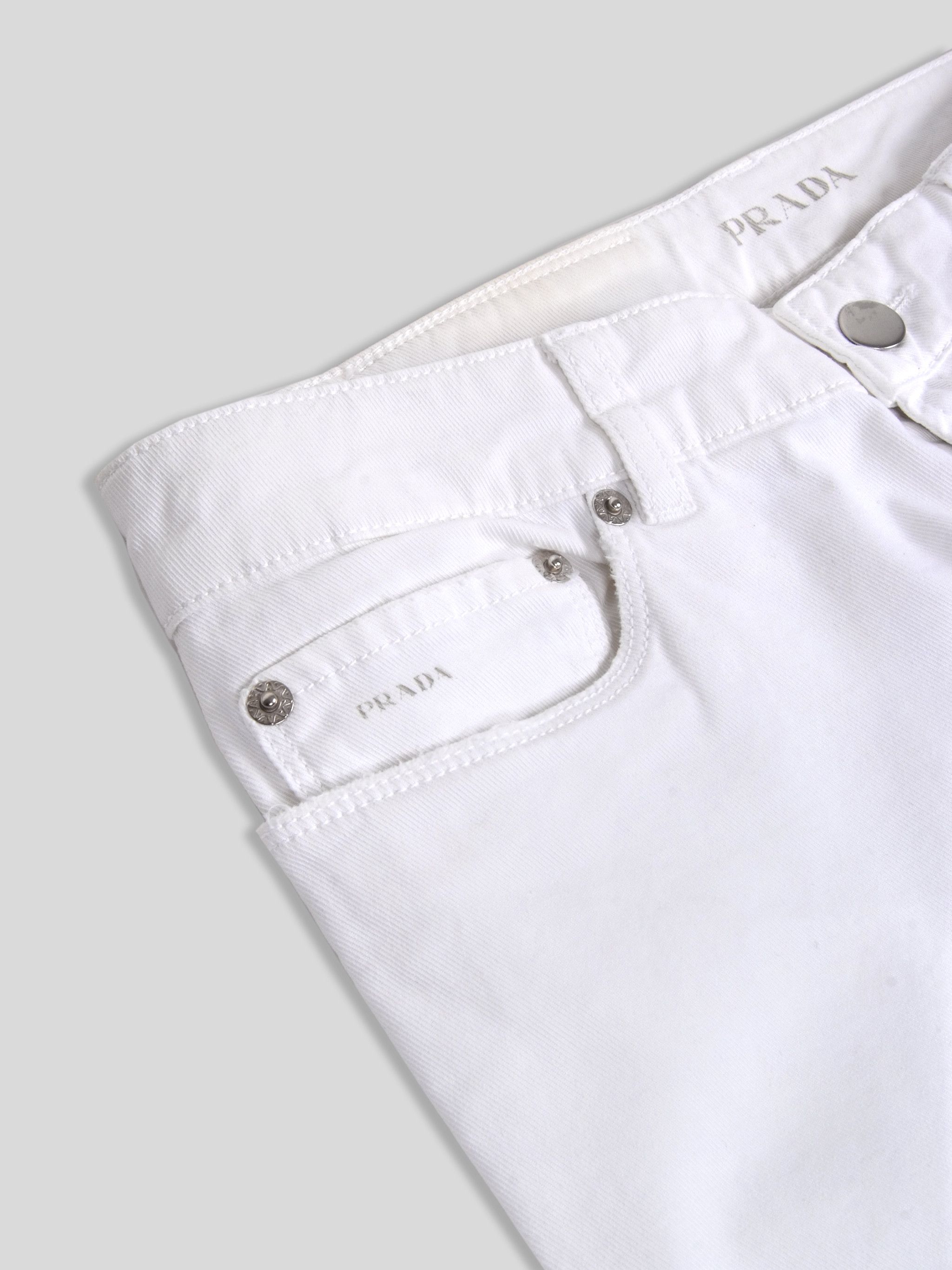 Prada Prada White Stretch Jeans Denim Size 26" / US 2 / IT 38 - 4 Thumbnail