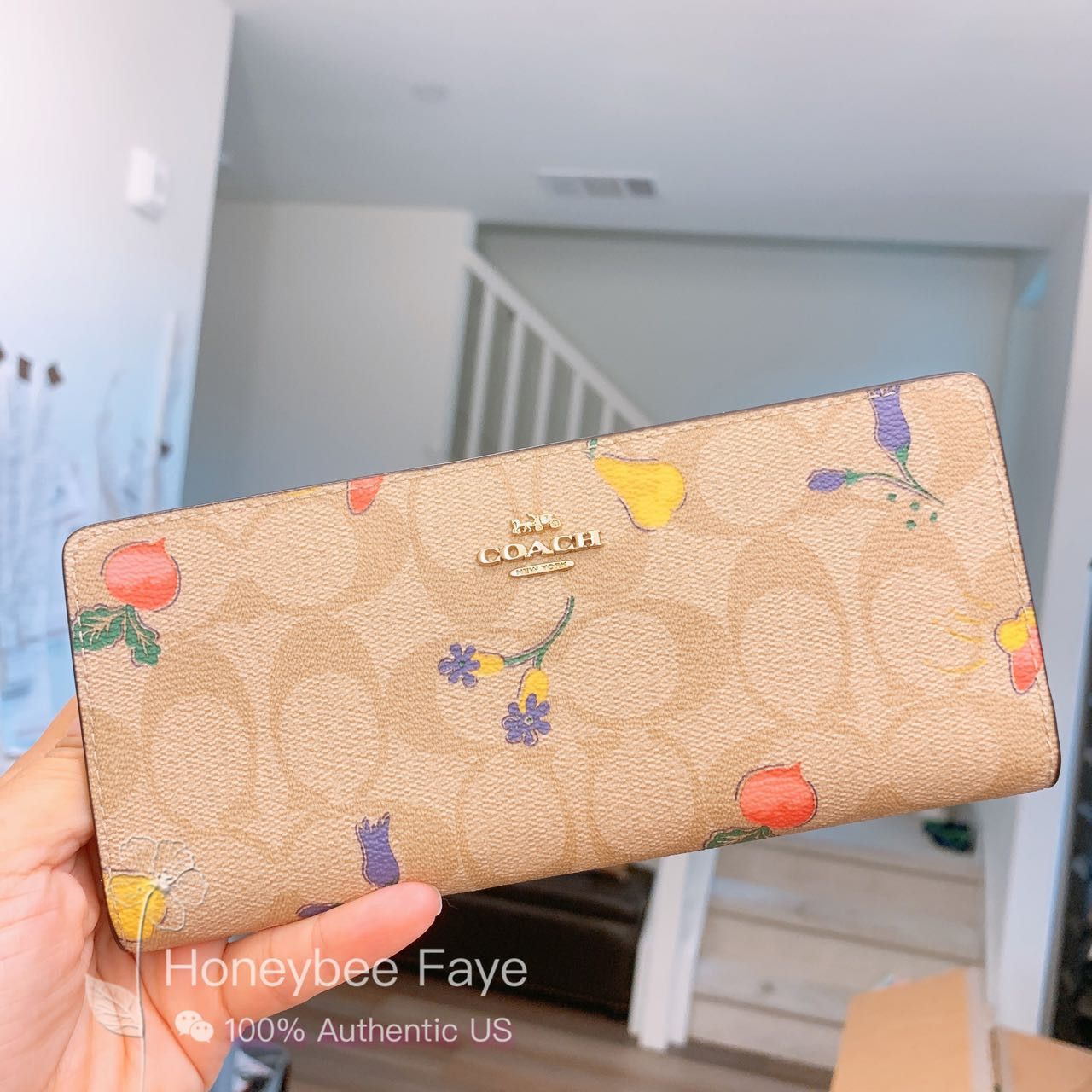 Slim Wallet In Signature Canvas With Dreamy Veggie Print
