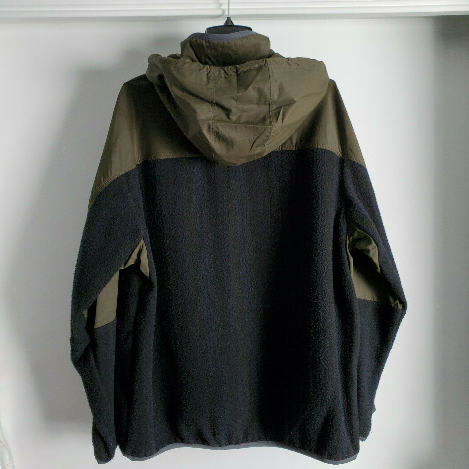 Vince Olive Green Black Mixed Media Hooded Coat Size US XL / EU 56 / 4 - 2 Thumbnail