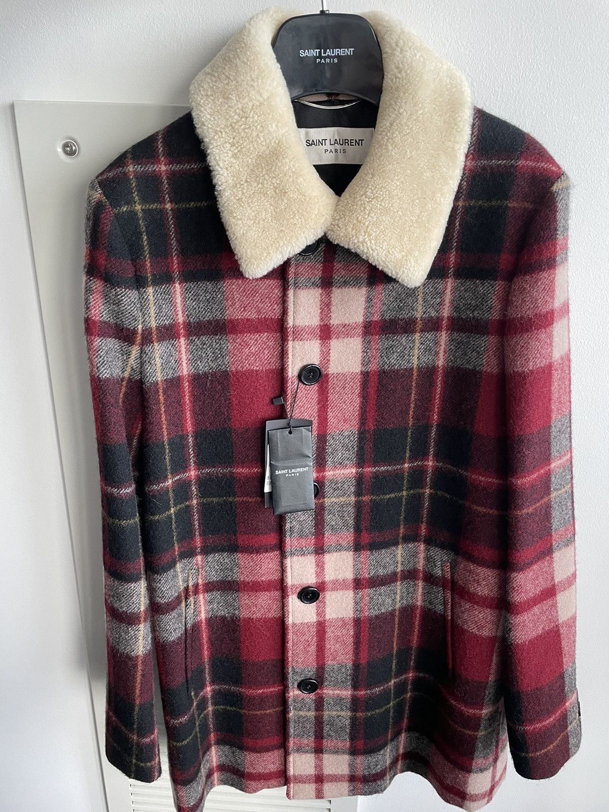 Hedi Slimane × Saint Laurent Paris × Yves Saint Laurent $3,600 Saint Laurent Super Runway Shearling Coat New w Tags Size US S / EU 44-46 / 1 - 14 Thumbnail