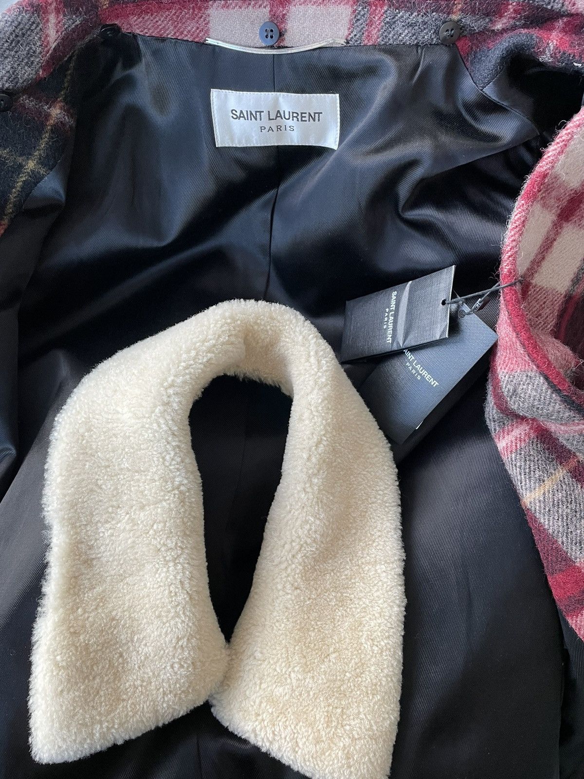 Hedi Slimane × Saint Laurent Paris × Yves Saint Laurent $3,600 Saint Laurent Super Runway Shearling Coat New w Tags Size US S / EU 44-46 / 1 - 20 Thumbnail