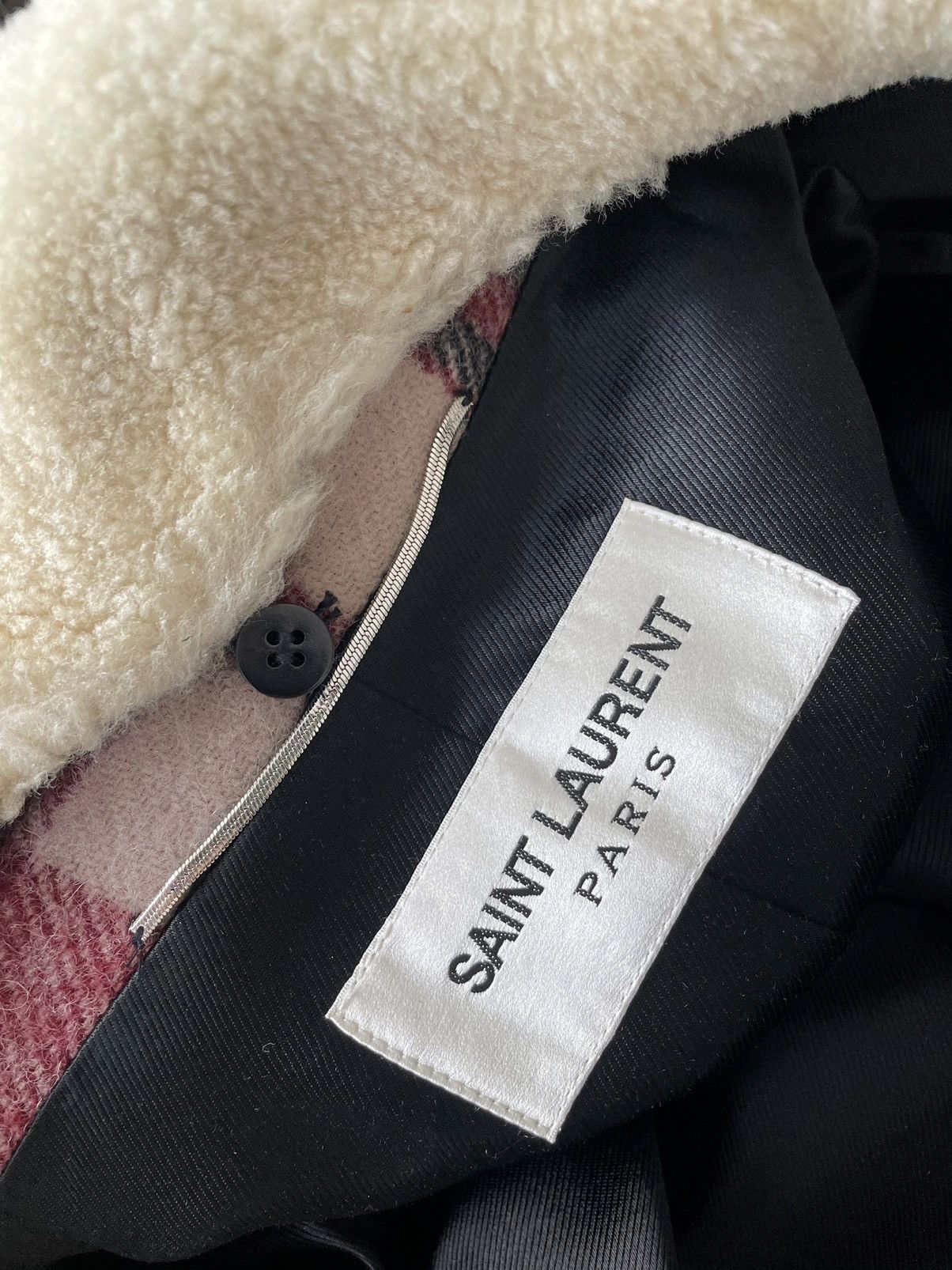 Hedi Slimane × Saint Laurent Paris × Yves Saint Laurent $3,600 Saint Laurent Super Runway Shearling Coat New w Tags Size US S / EU 44-46 / 1 - 18 Thumbnail