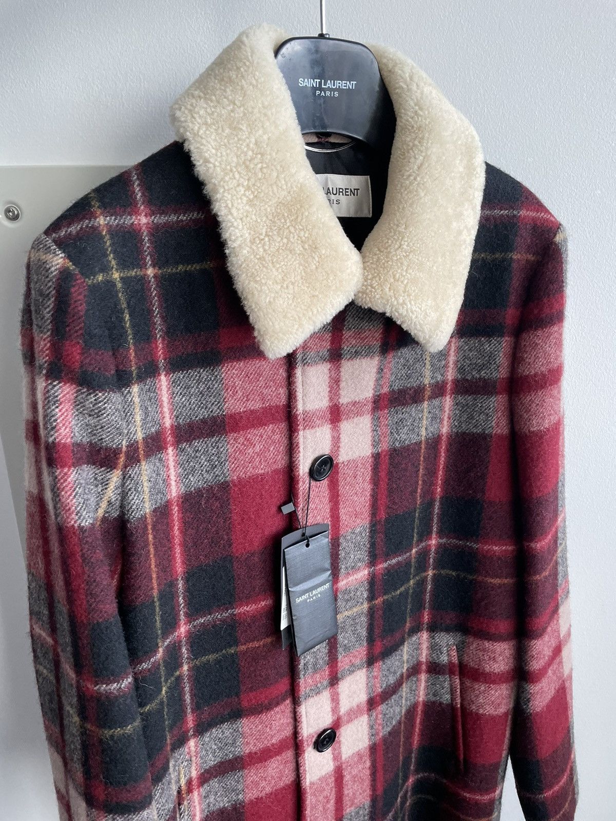 Hedi Slimane × Saint Laurent Paris × Yves Saint Laurent $3,600 Saint Laurent Super Runway Shearling Coat New w Tags Size US S / EU 44-46 / 1 - 4 Thumbnail