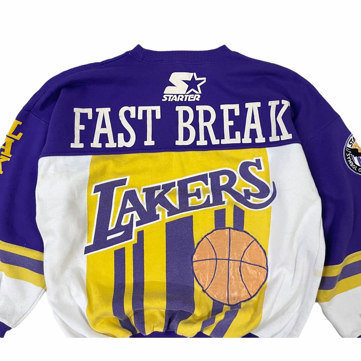 NBA × Starter RARE💥90s STARTER X LA LAKERS NBA OVERPRINT LOGO SWEATSHIRT Size US L / EU 52-54 / 3 - 10 Thumbnail