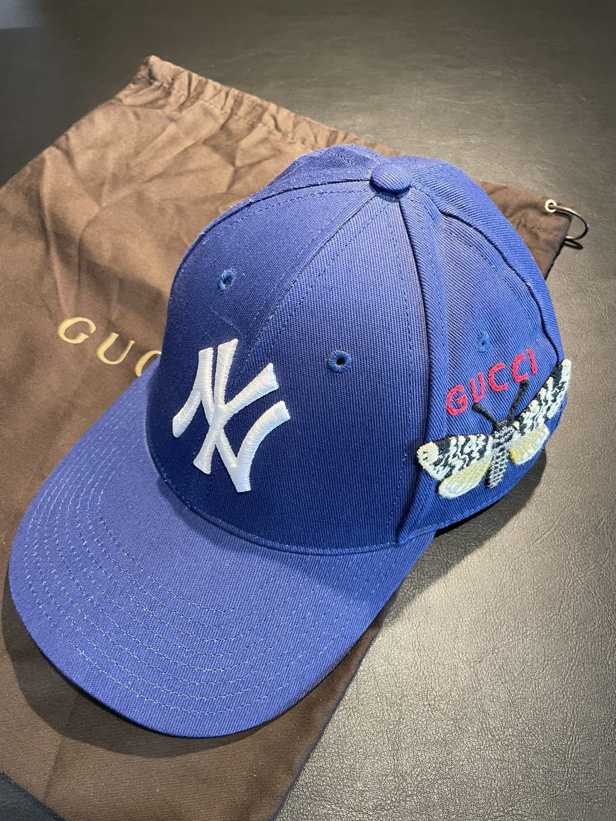 New Gucci New York Yankees Baseball Cap Butterfly Embroidery Baseball Hat  Cap