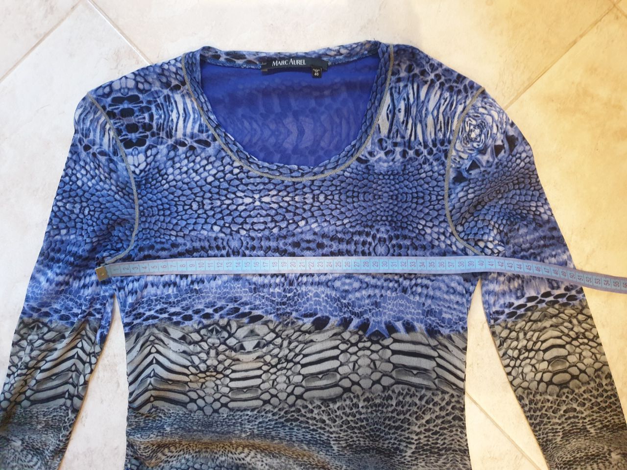 Other Y2K mesh long sleeve top sz M cyber print Marc Aurel Size M / US 6-8 / IT 42-44 - 6 Thumbnail