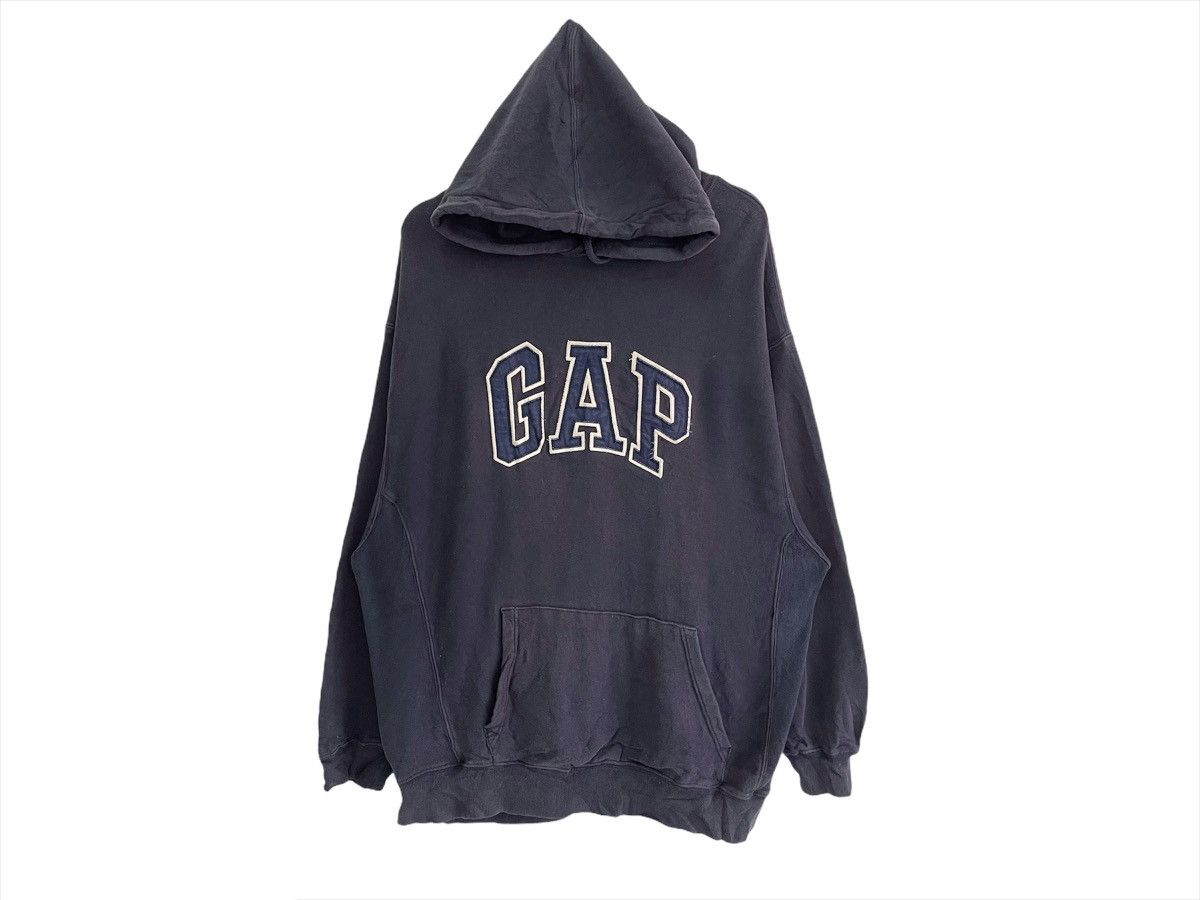 Gap × Vintage 💥90s Gap Hoodie Big Logo Embroidered Sweater Size US L / EU 52-54 / 3 - 1 Thumbnail